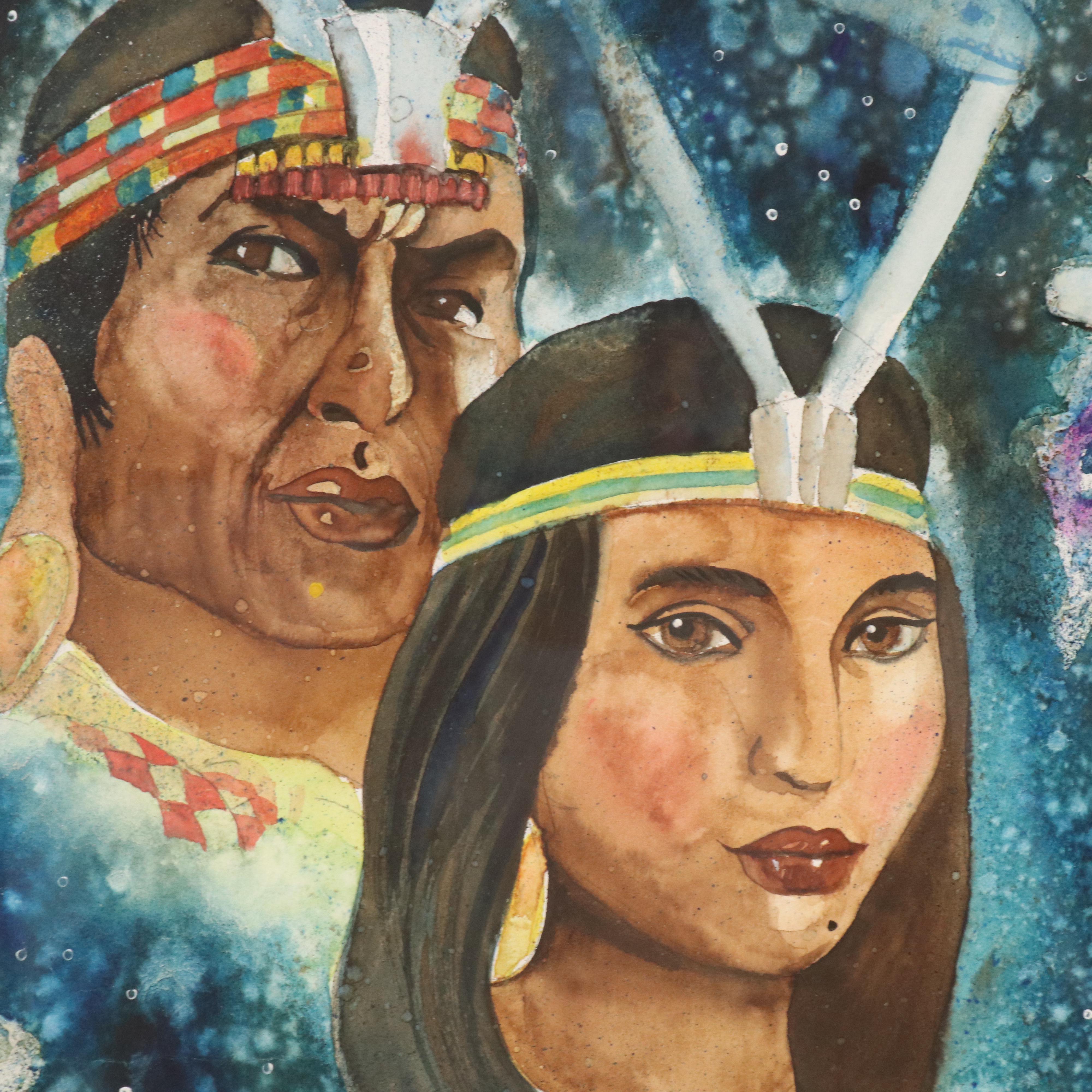 Porro Peruvian Fantasy Mixed Media Composition