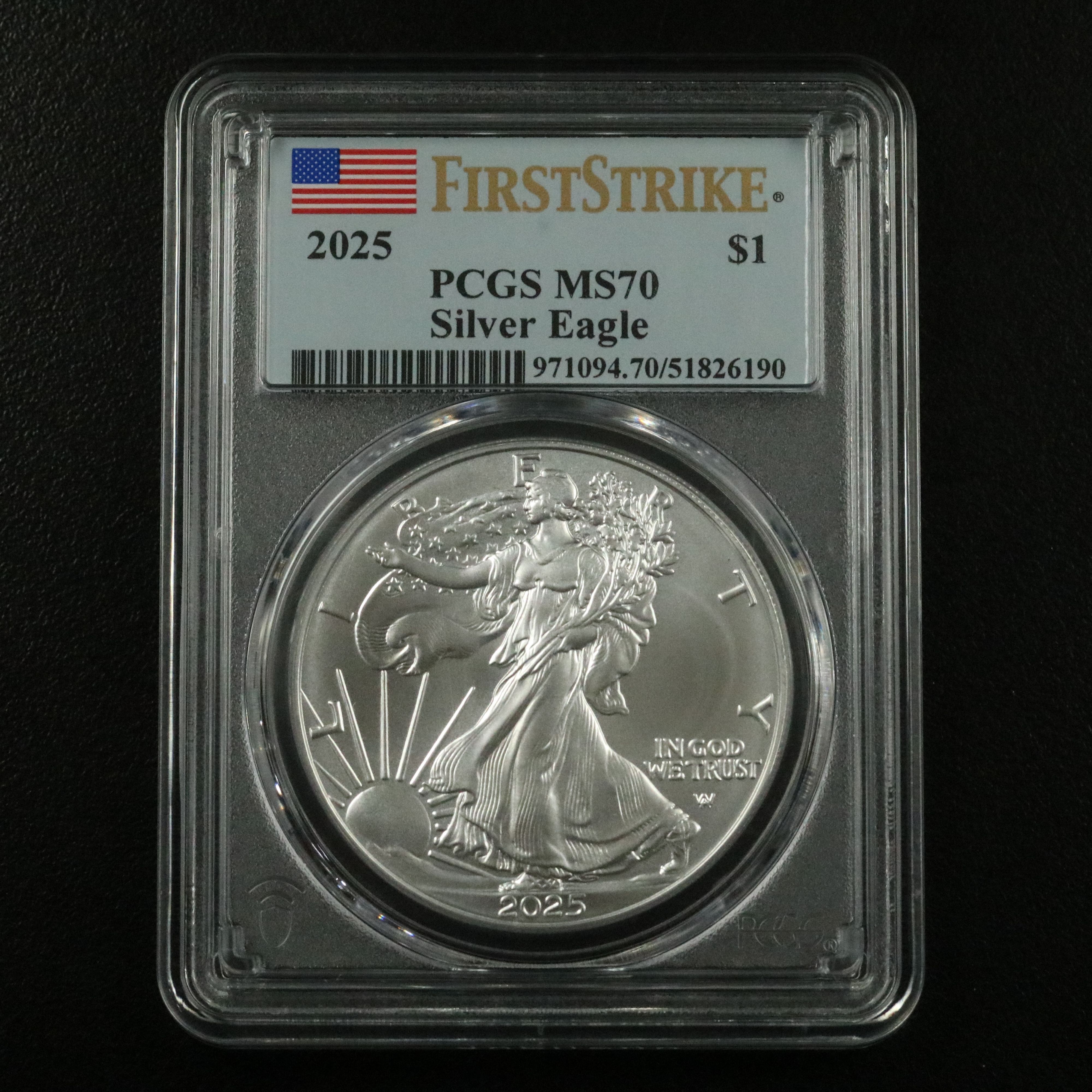 PCGS Graded MS70 2025 $1 American Silver Eagle