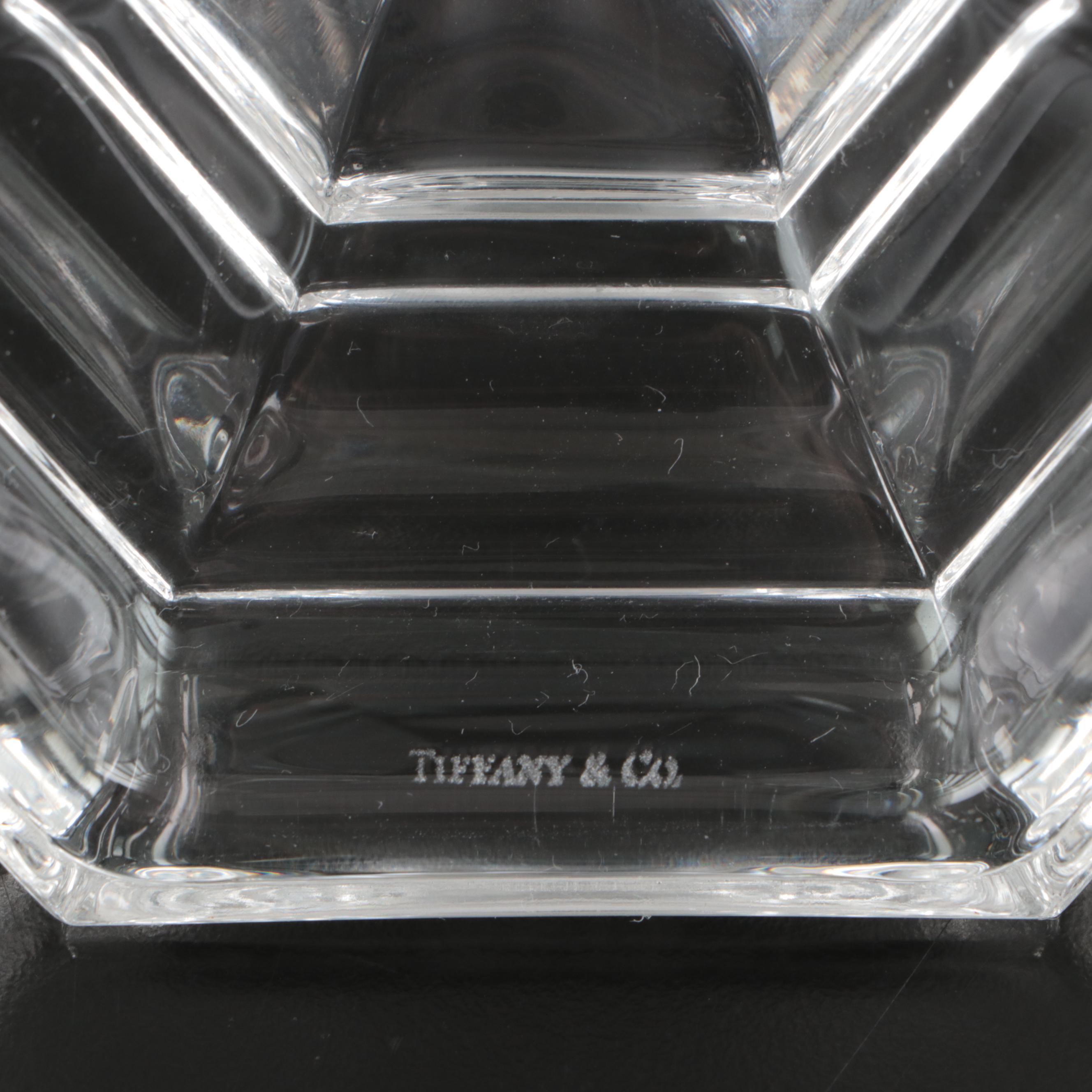 Tiffany & Co. "Plymouth" Crystal Candlestick Pair