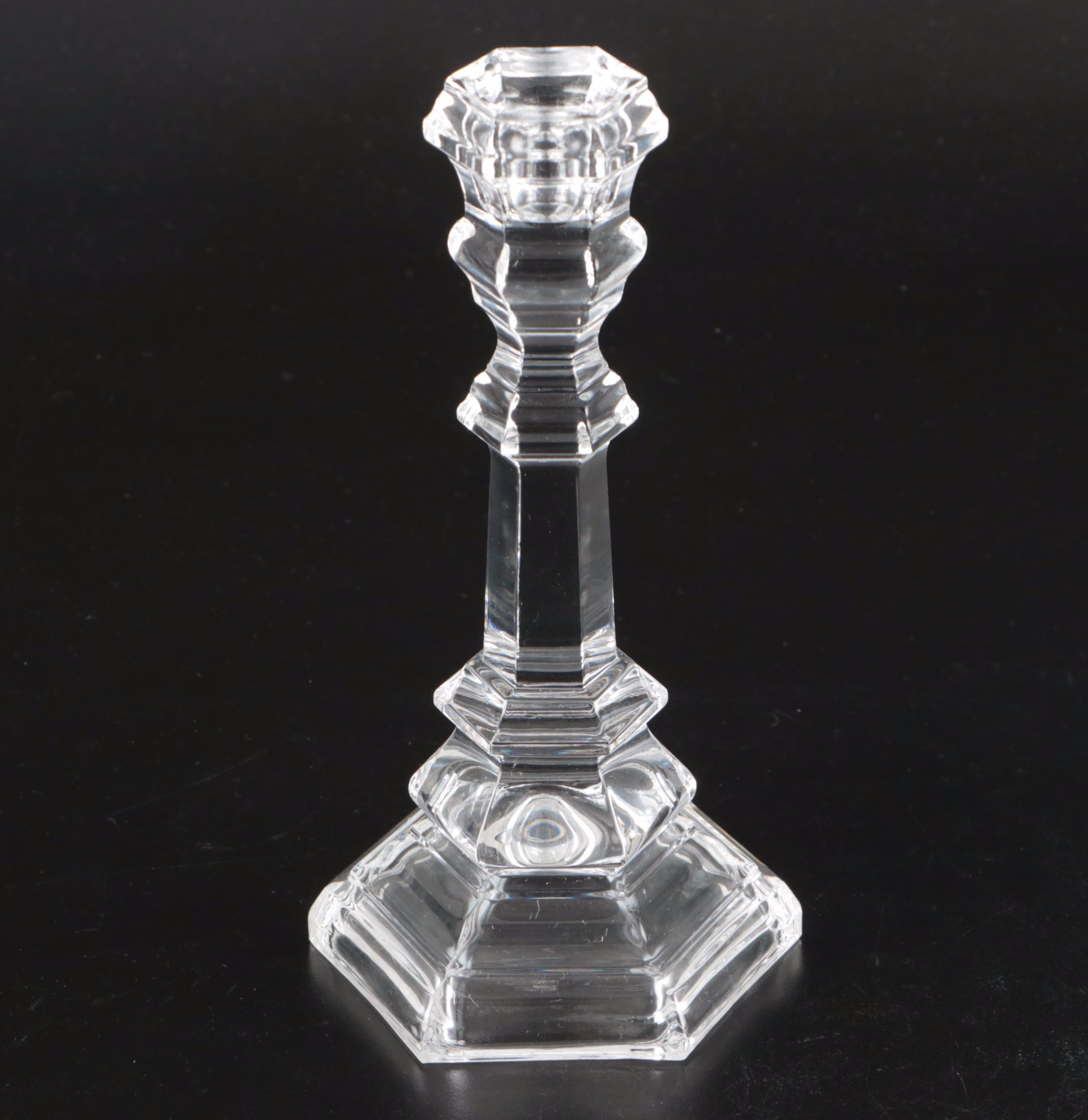 Tiffany & Co. "Plymouth" Crystal Candlestick Pair