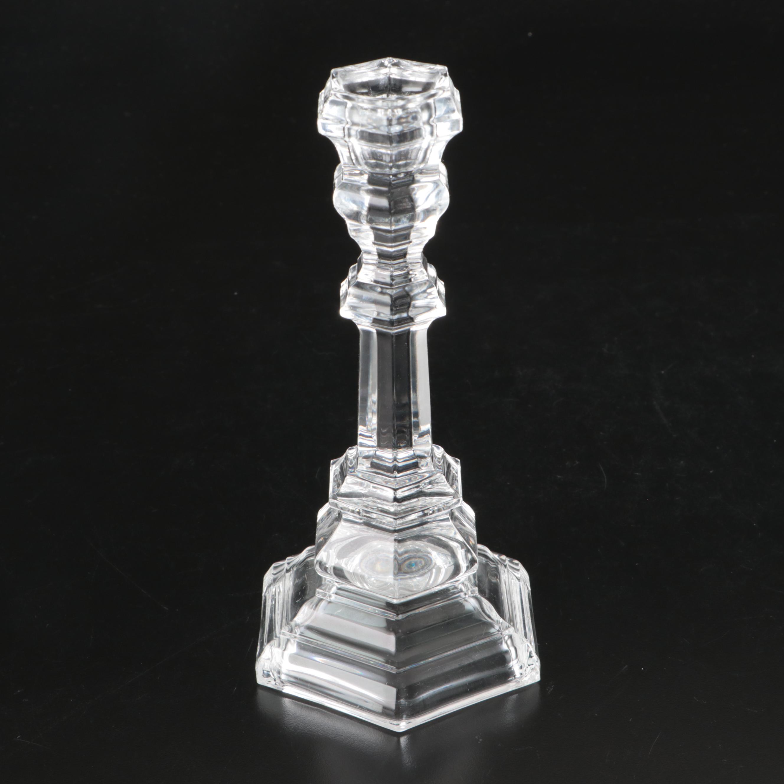 Tiffany & Co. "Plymouth" Crystal Candlestick Pair