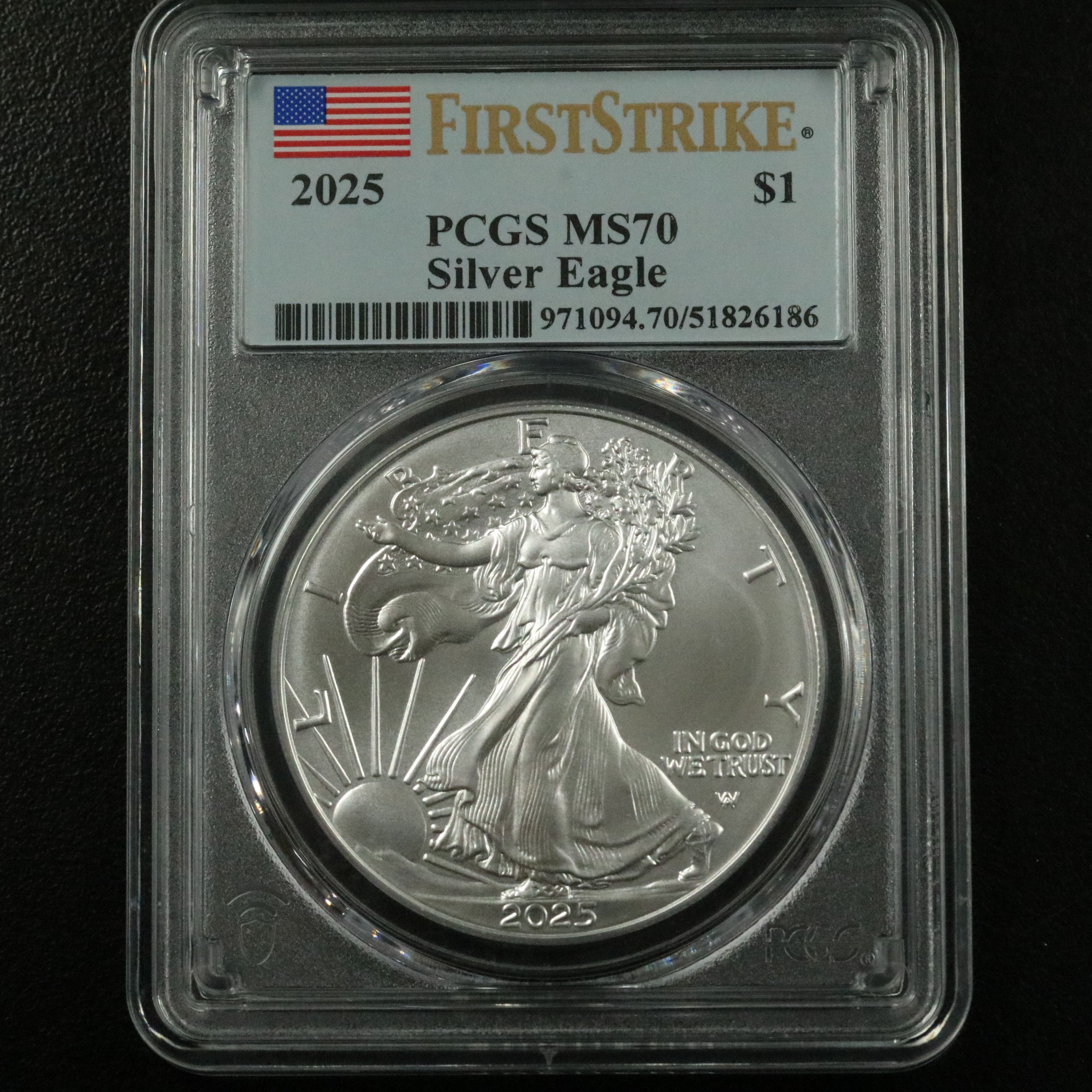 PCGS Graded MS70 2025 $1 American Silver Eagle