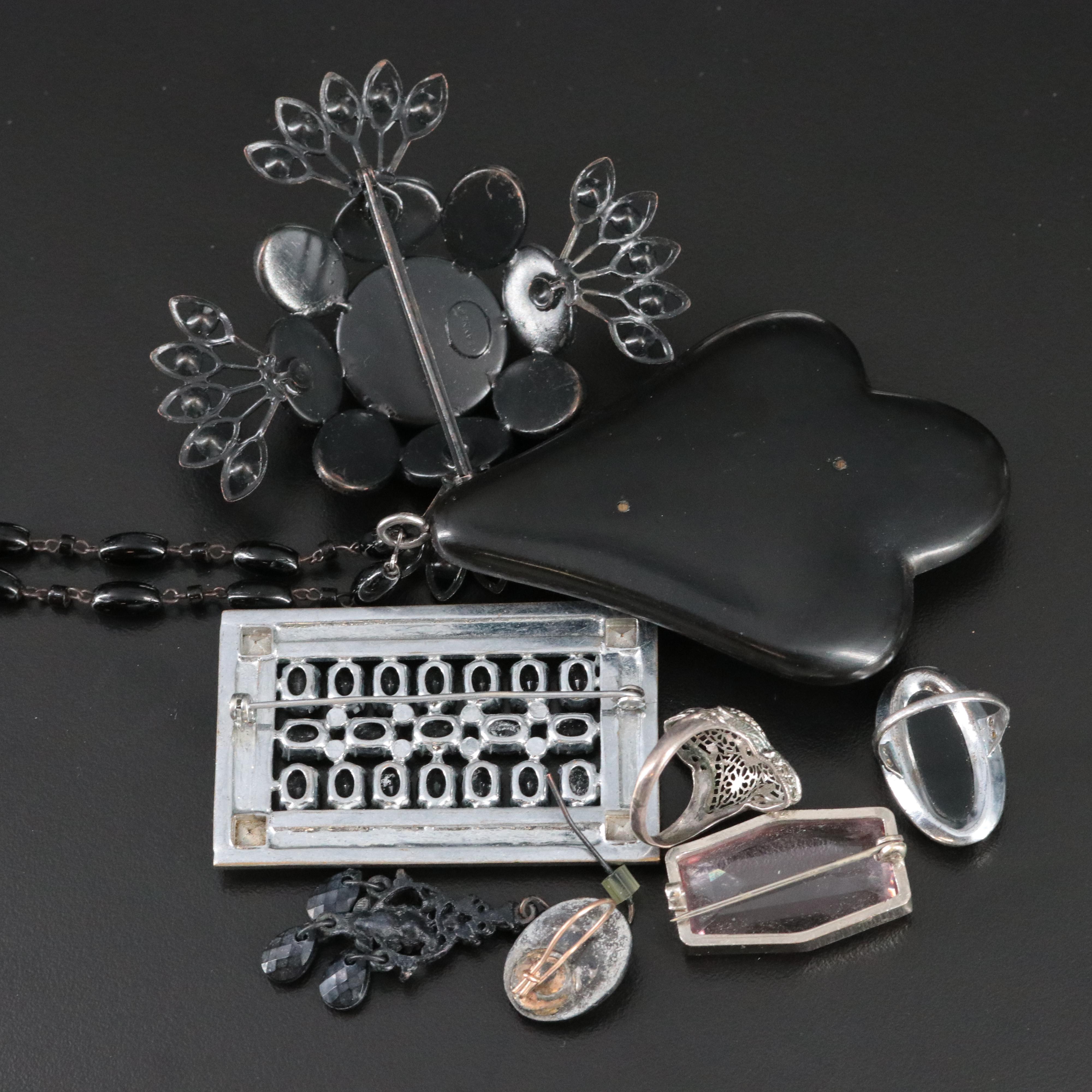 Vintage Sterling Gemstone Forget-Me-Not Necklace, Bracelet and Ring Collection