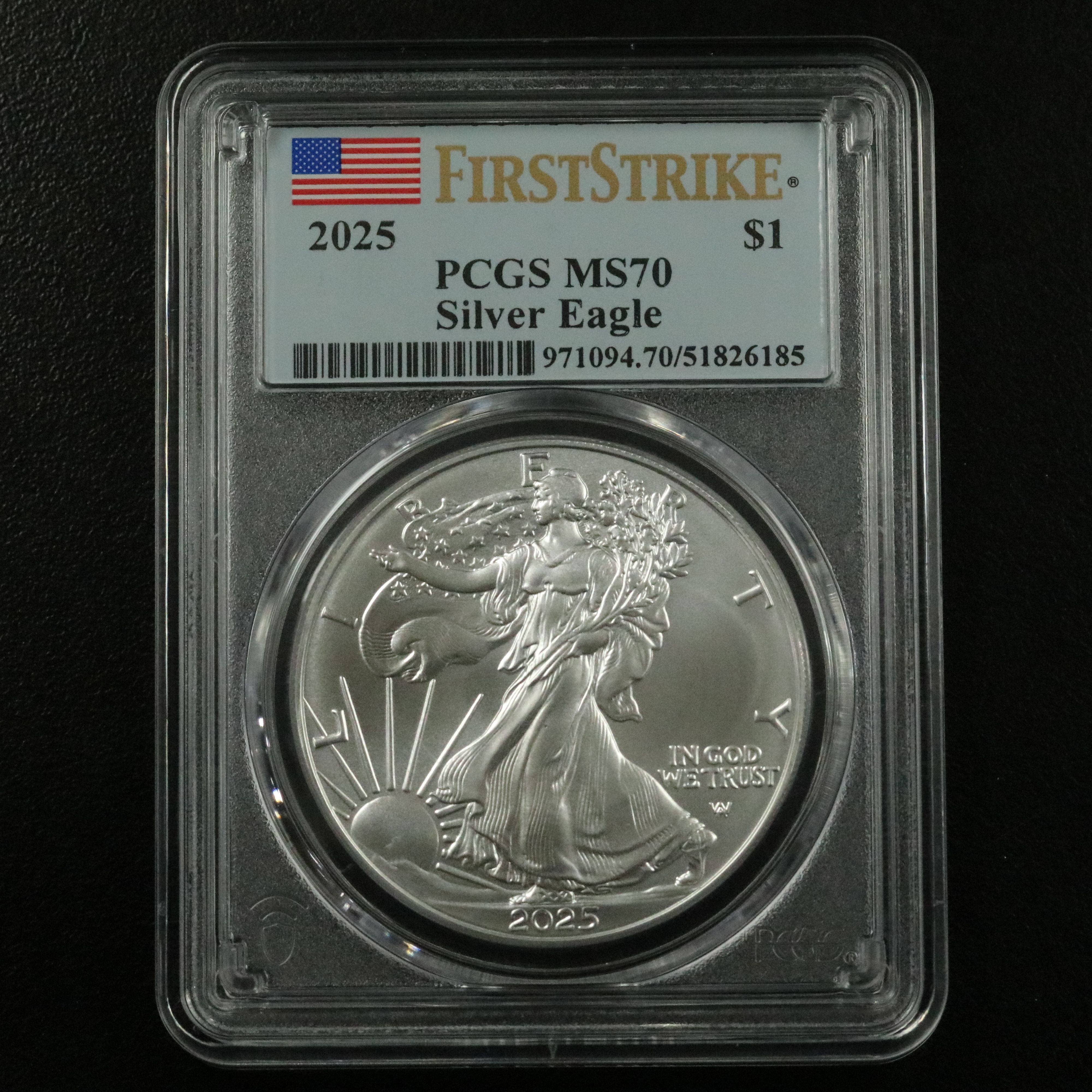 PCGS Graded MS70 2025 $1 American Silver Eagle