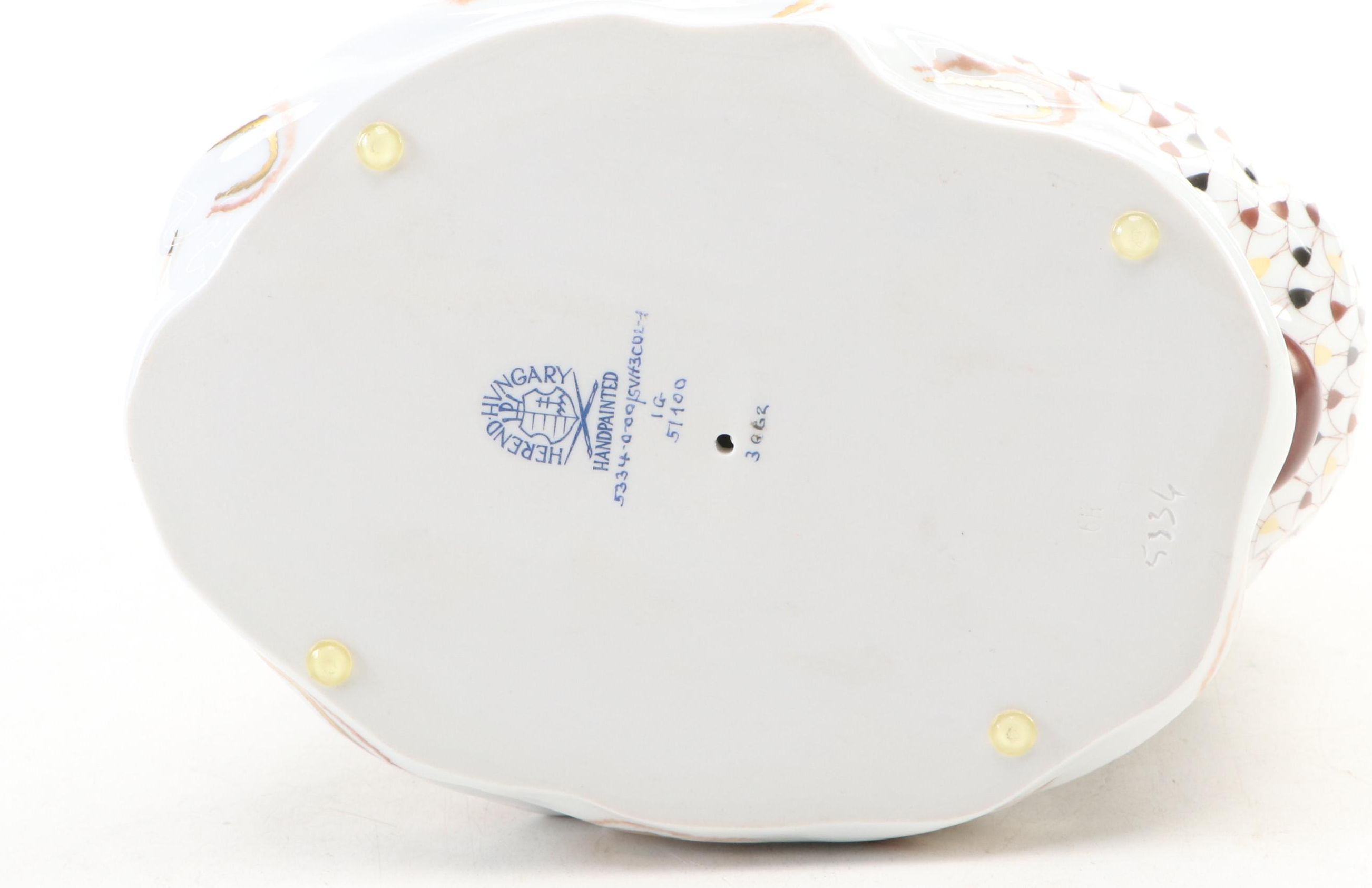 Herend Limited Edition Mosaic Fishnet with Gold "Rabbit" Porcelain Figurine