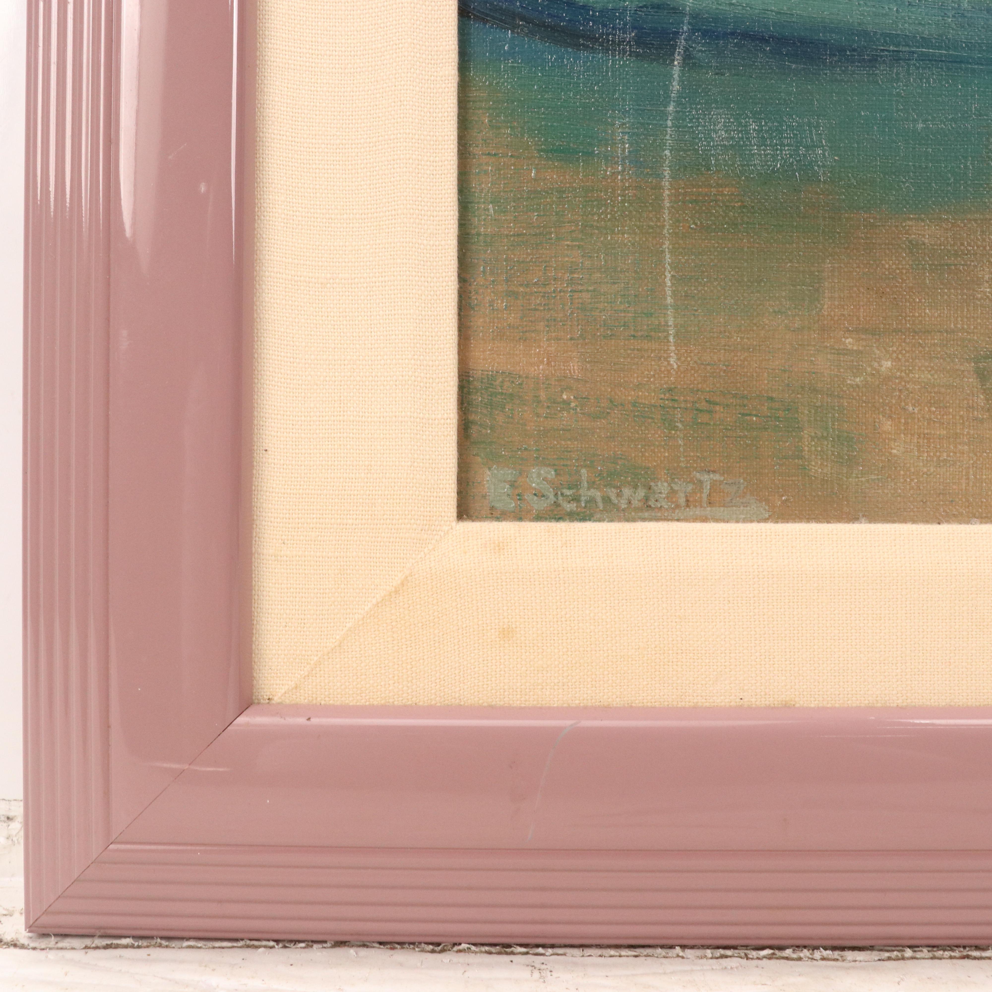 E. Schwartz Lilac Still Life Oil Painting