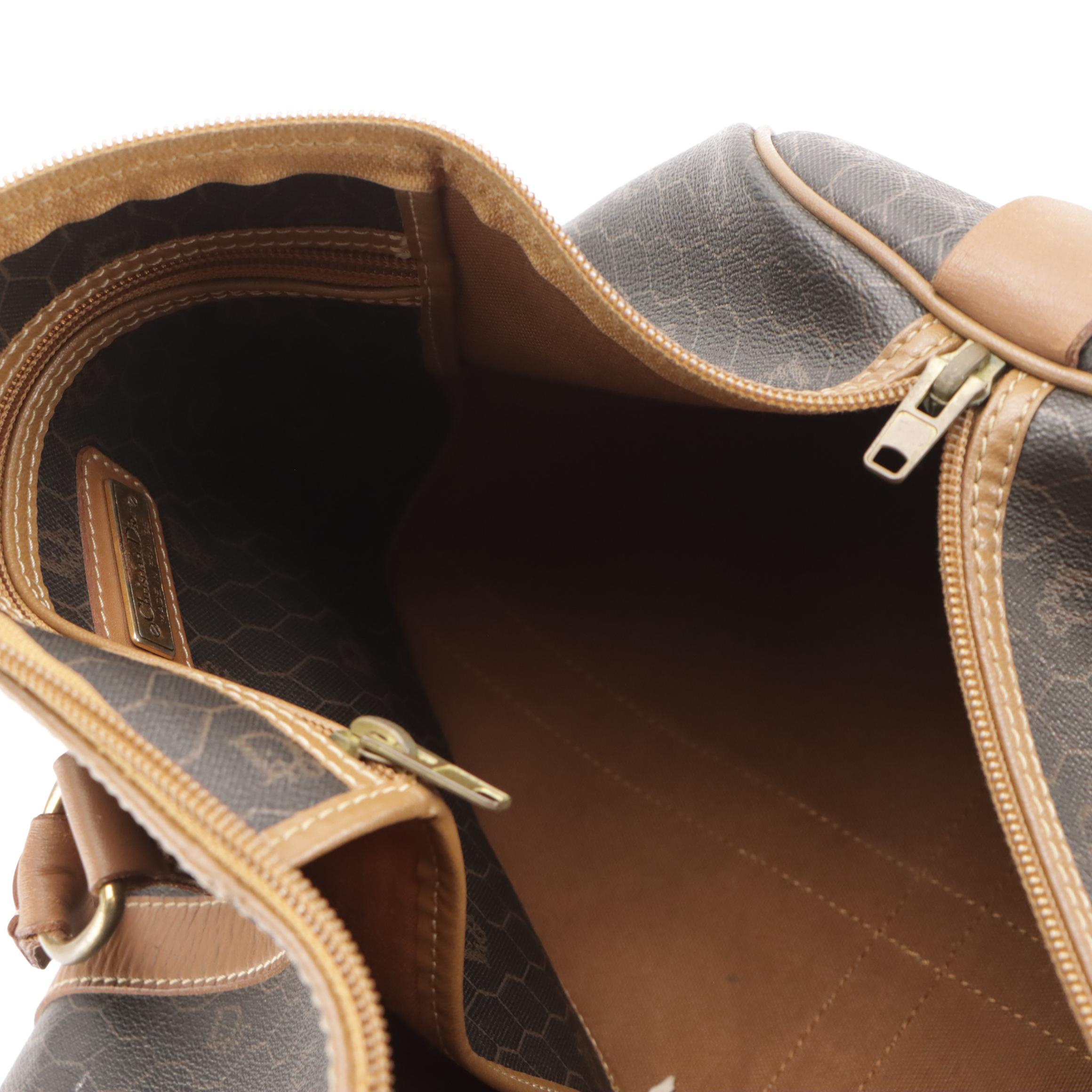 Christian Dior Small Travel Duffle in Logo Honeycomb Coated Canvas