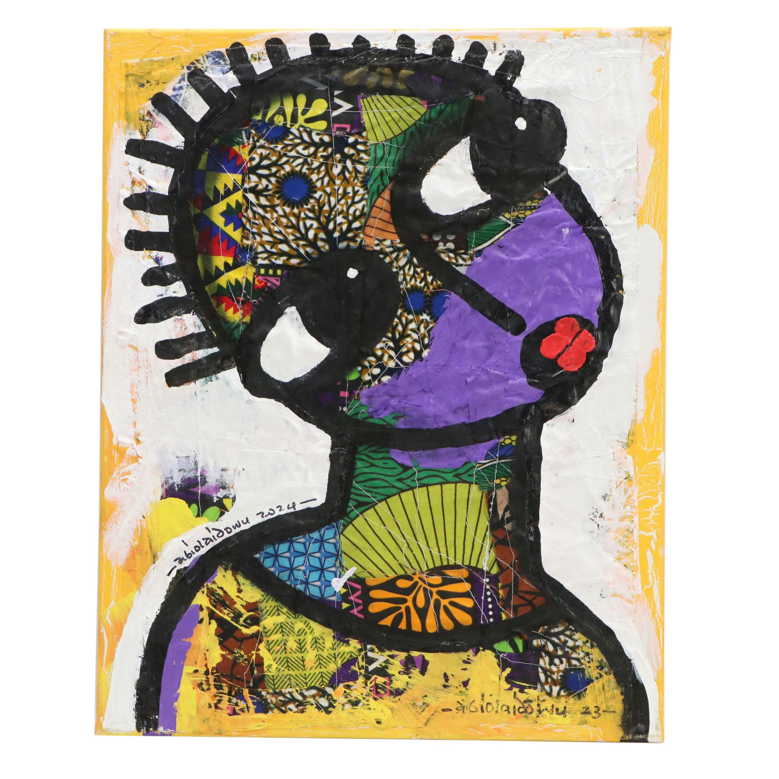 Abiola Idowu Stylized Portrait Collage "Amen," 2024