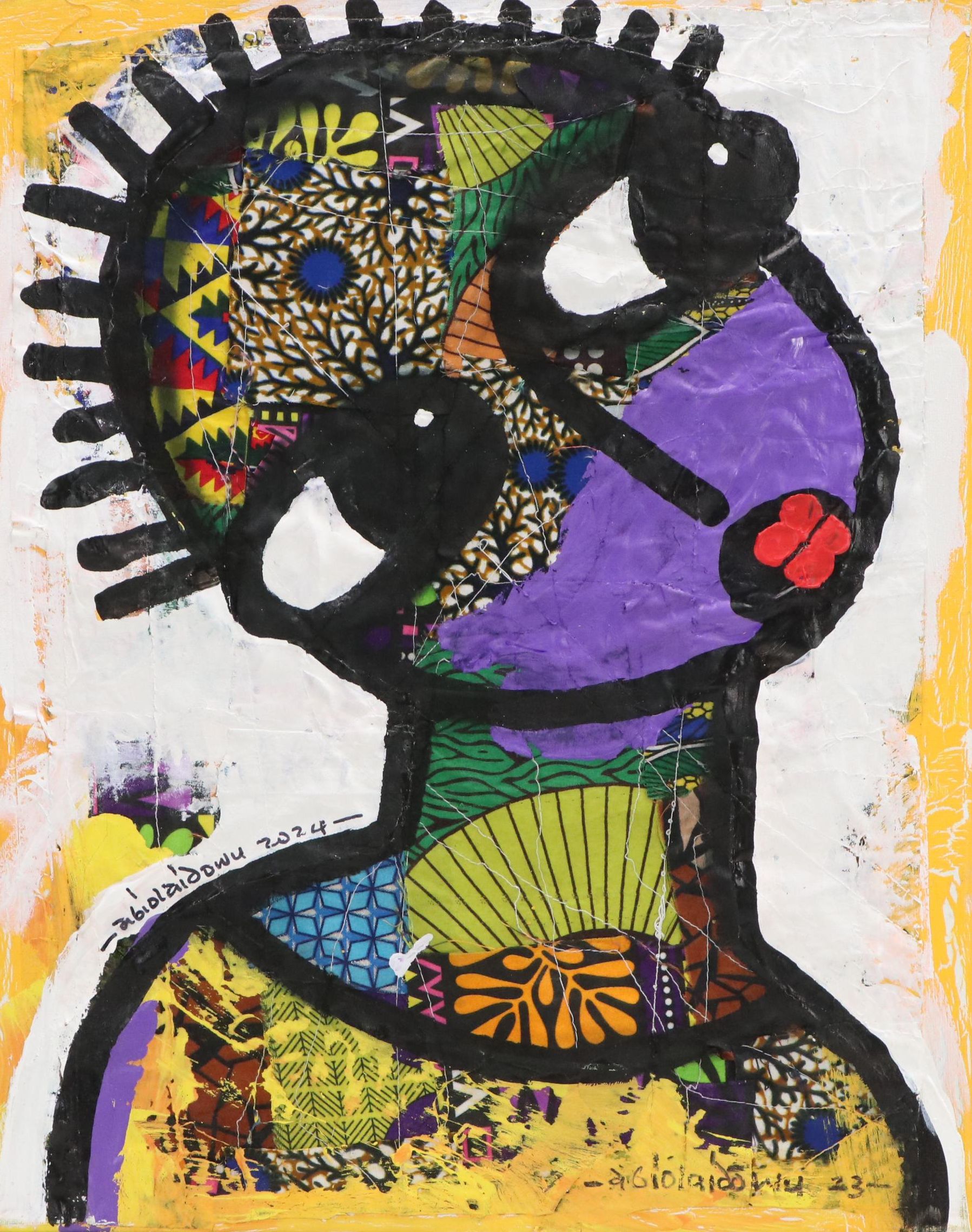 Abiola Idowu Stylized Portrait Collage "Amen," 2024