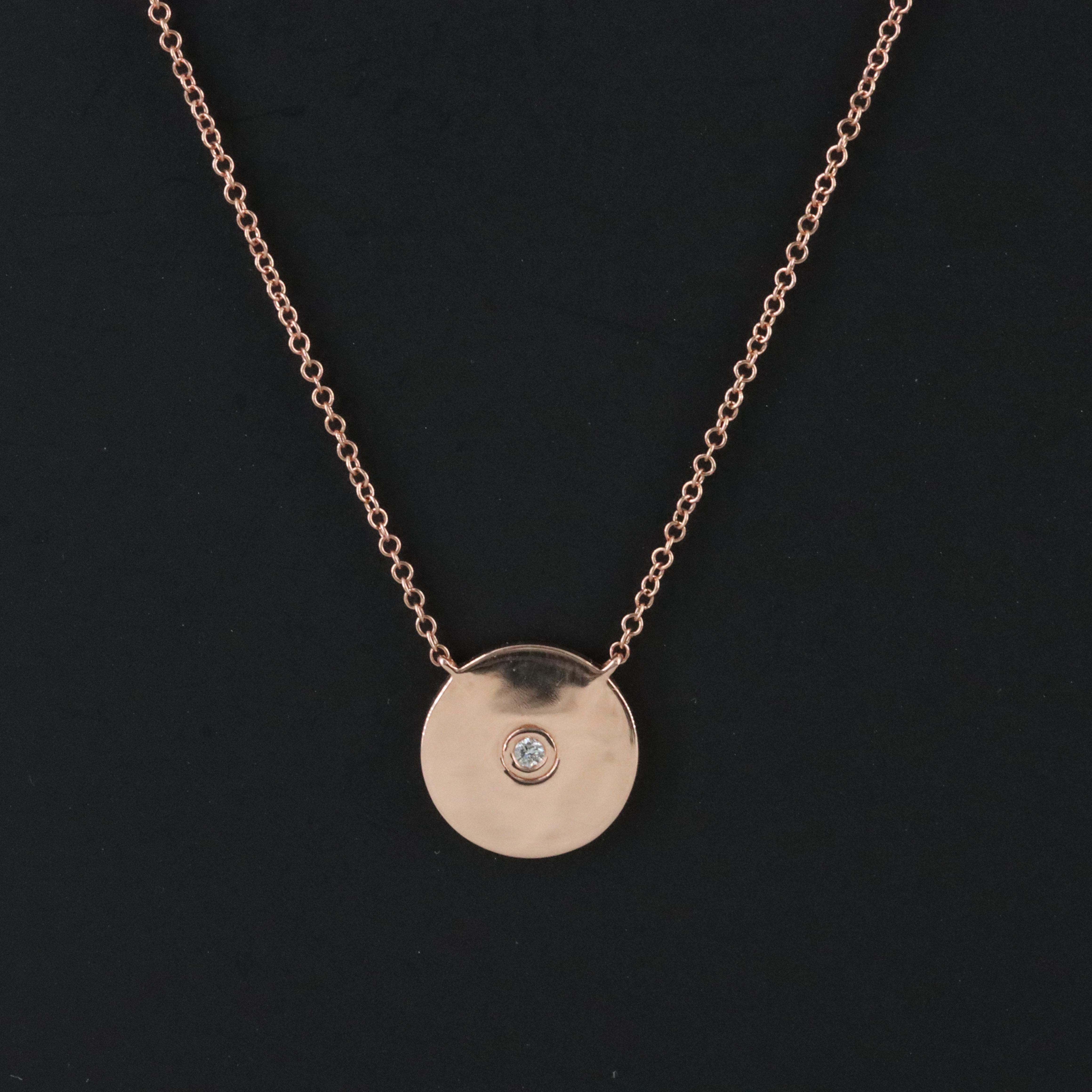14K Rose Gold 0.02 CT Necklace