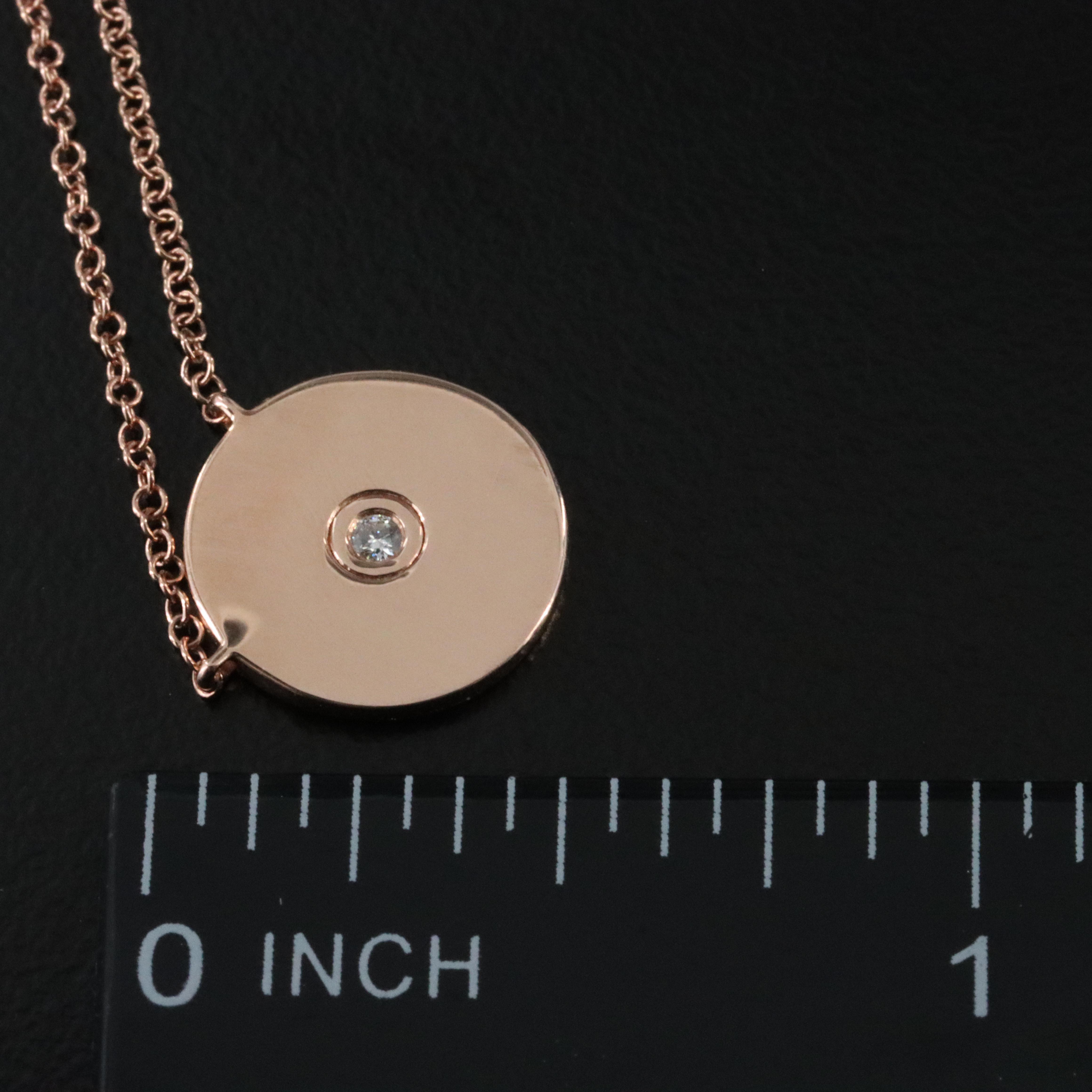 14K Rose Gold 0.02 CT Necklace