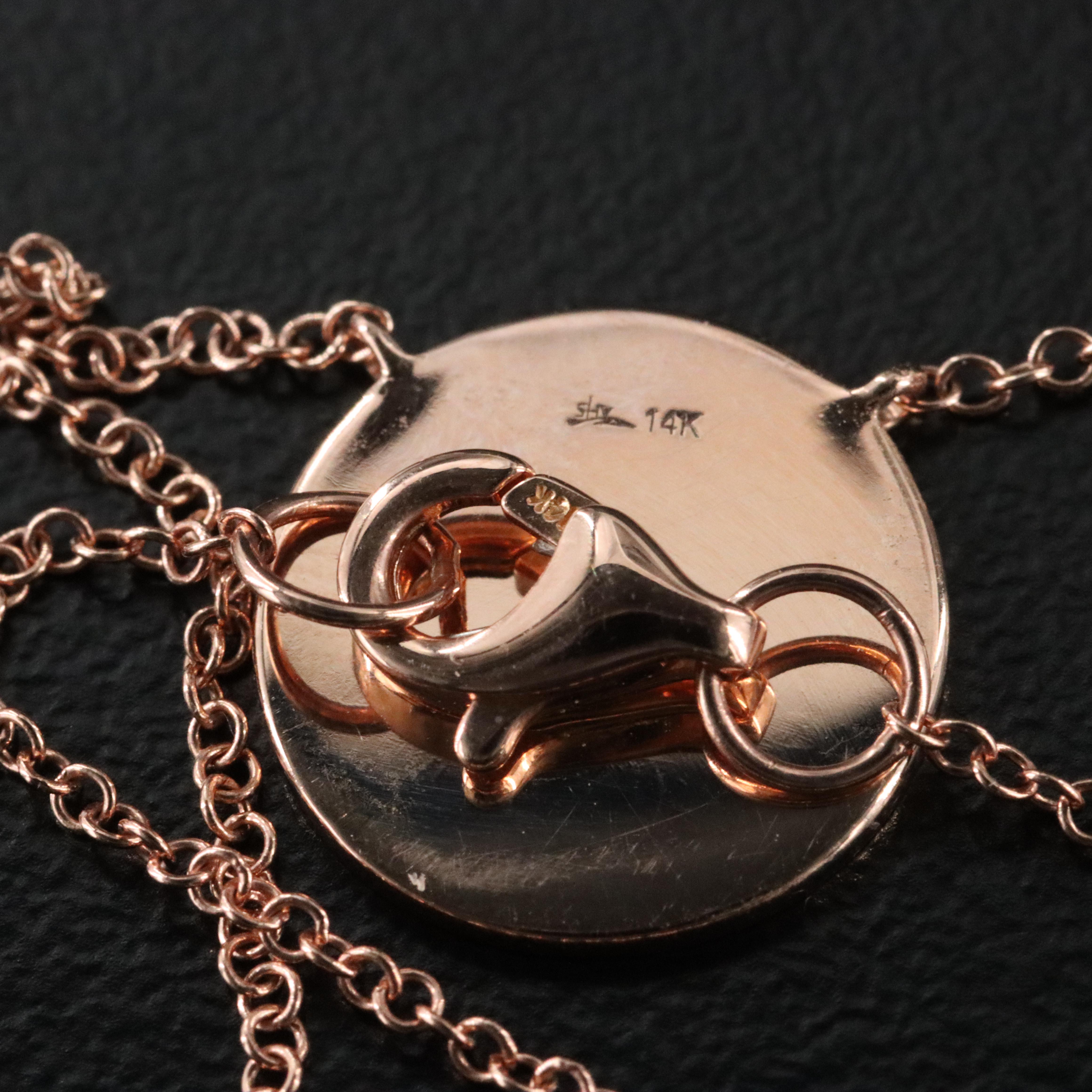 14K Rose Gold 0.02 CT Necklace