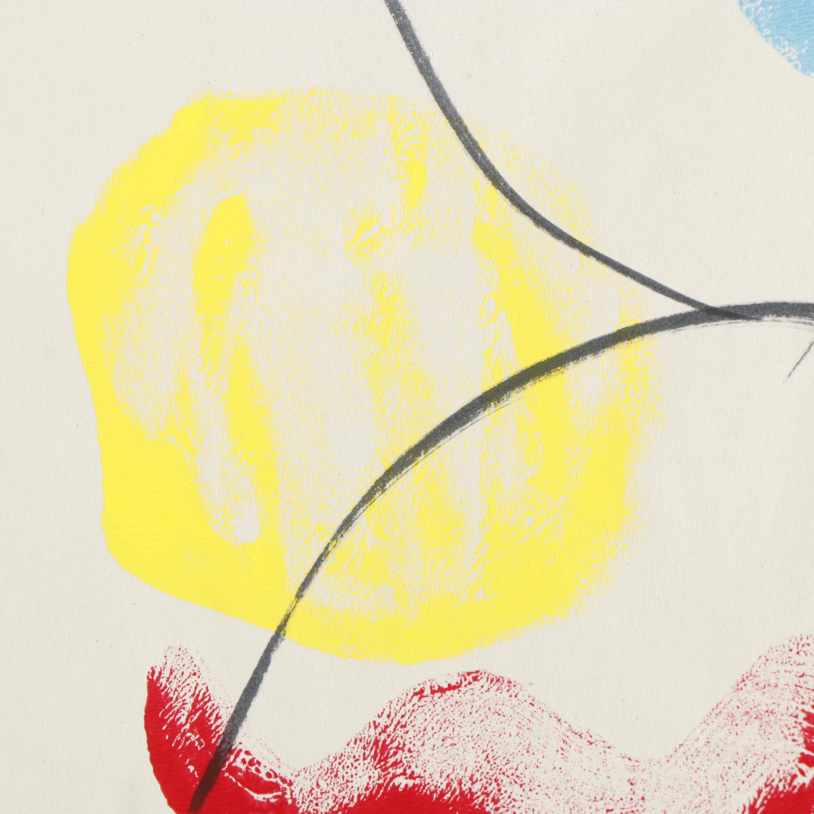 Peter Keil Abstract Acrylic Portrait Painting, Late 20th Century