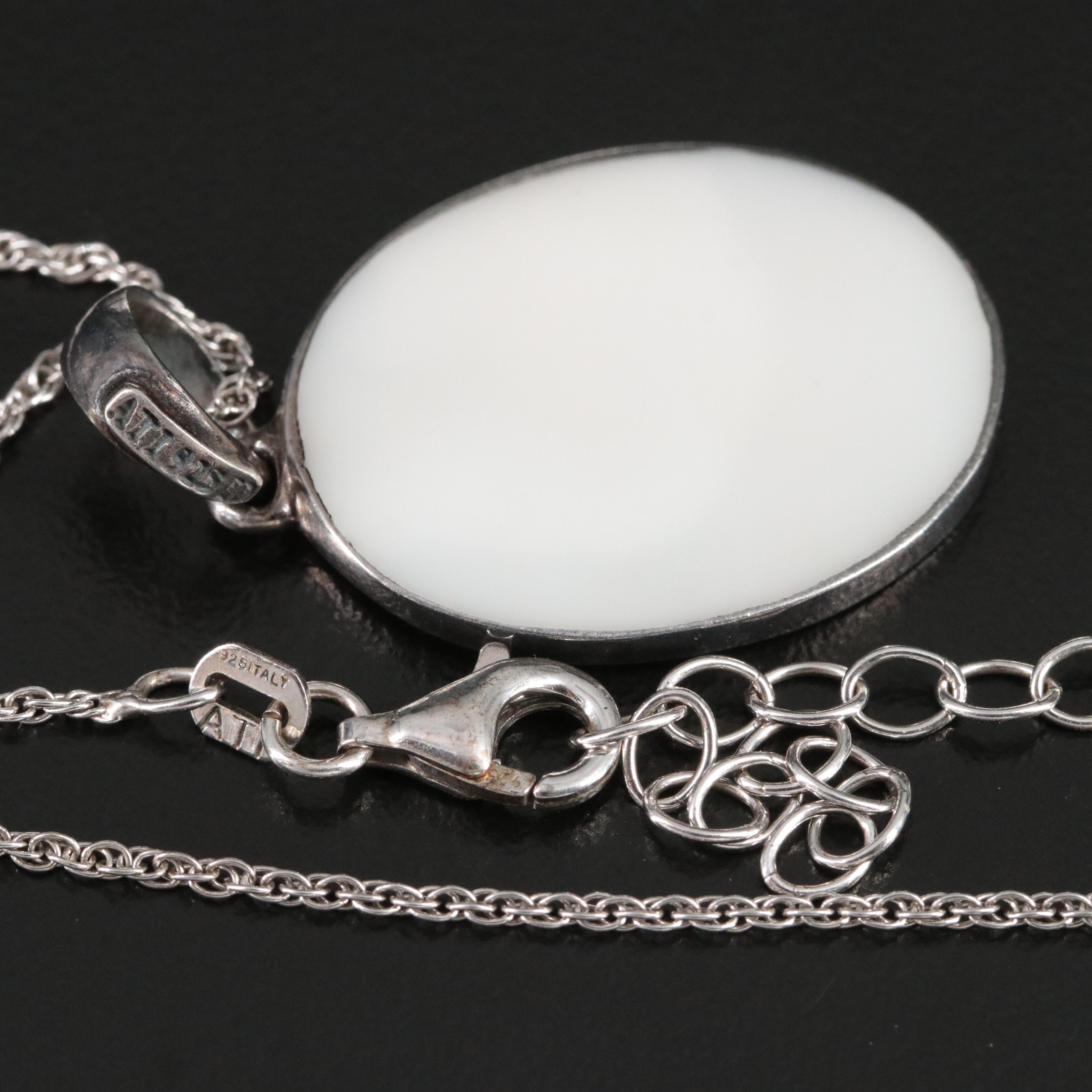 Sterling Mother-of- Pearl Tree of Life Pendant Necklace