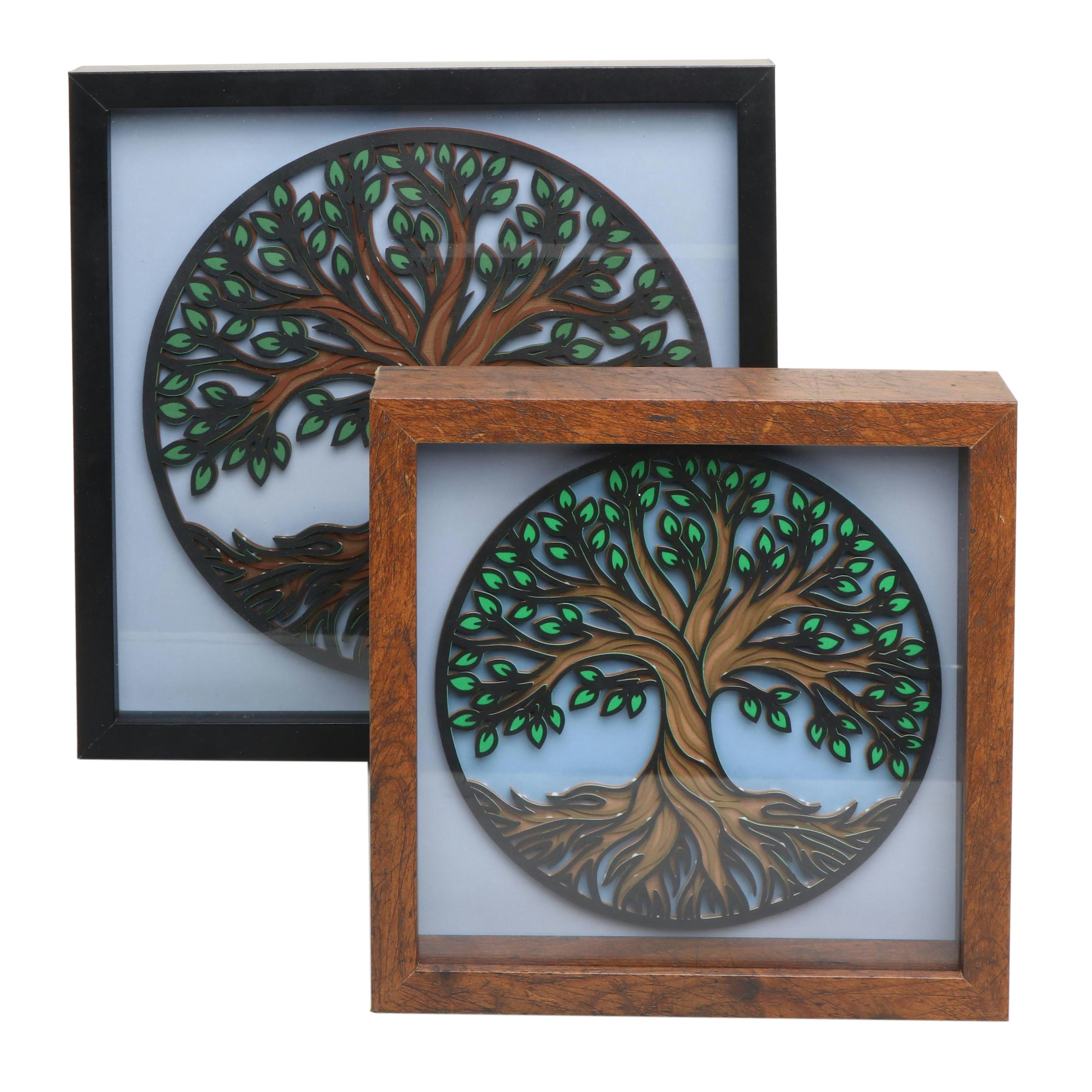 Artist Signed Cut Paper Tree Art