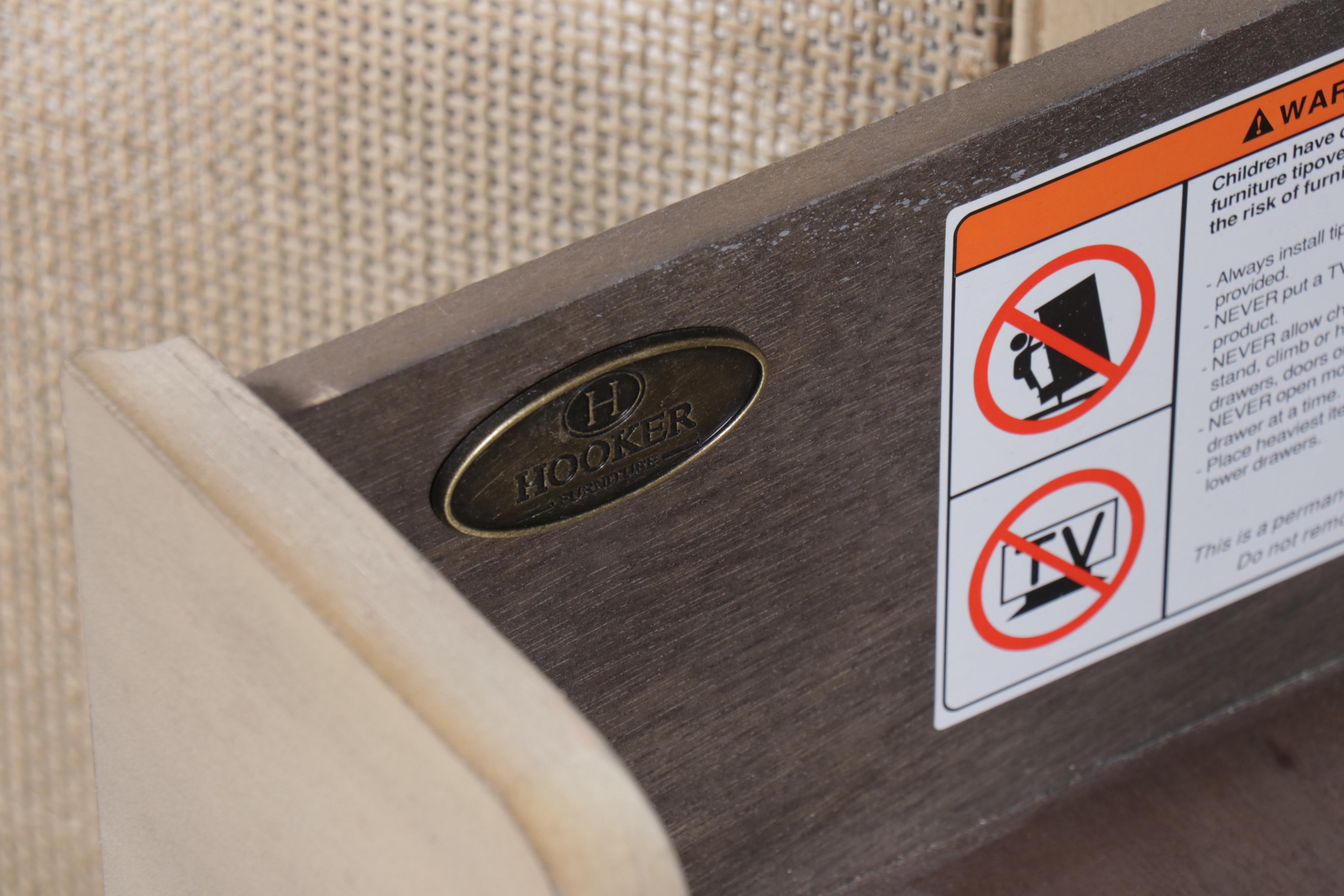 Hooker Furniture Contemporary Arch Top Wood and Wicker Armoire