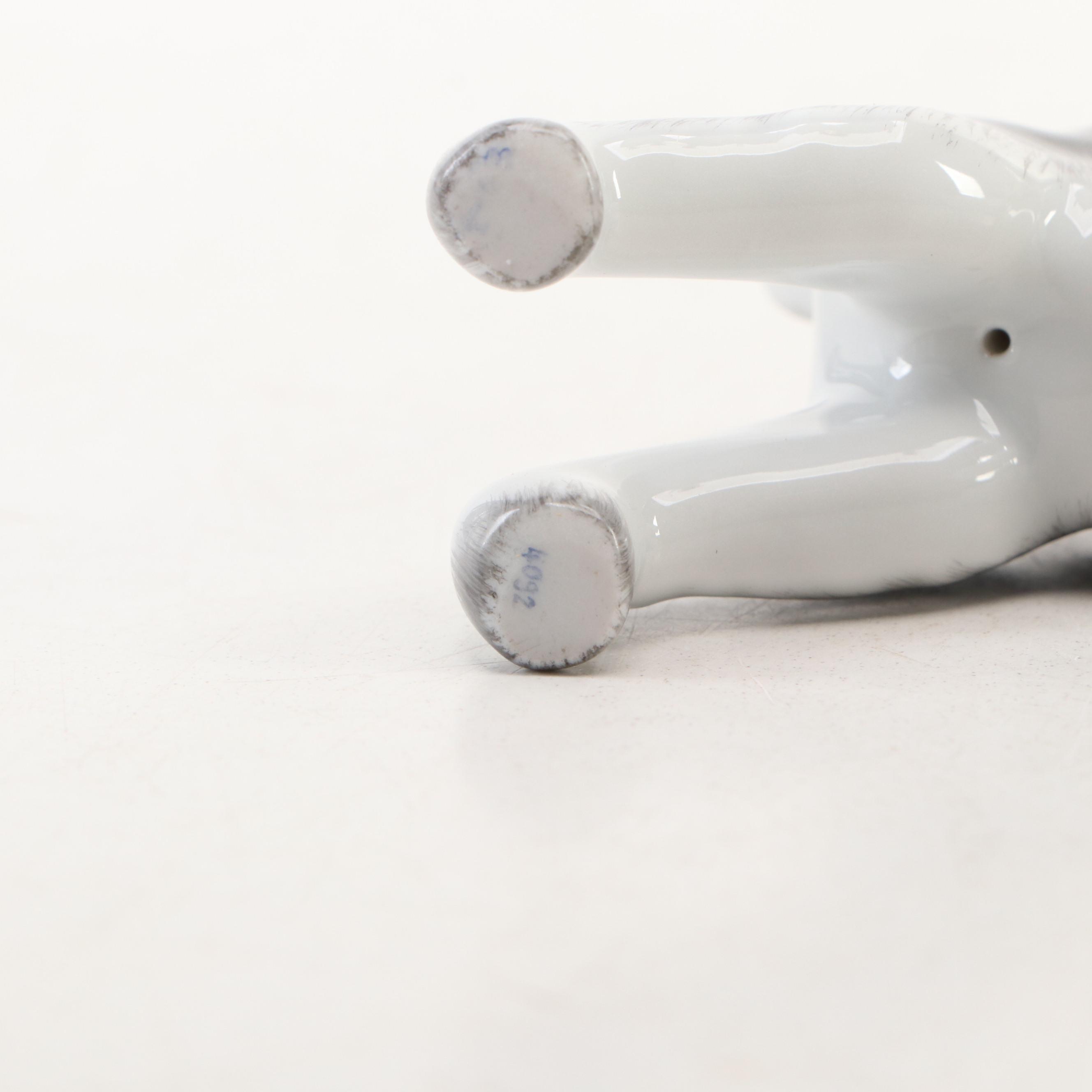 Herend Natural and Chocolate Fishnet "Schnauzer" Porcelain Figurine