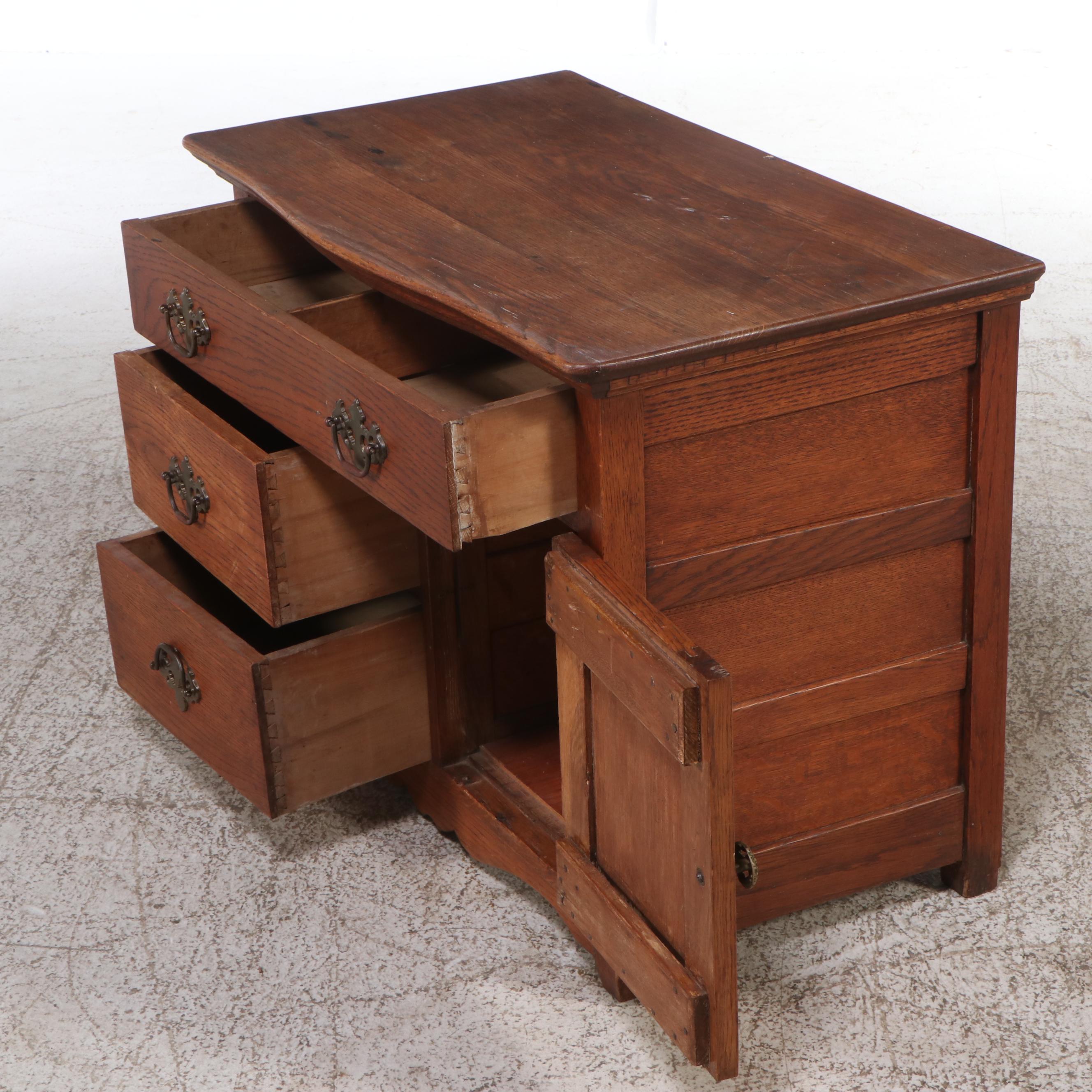 Victorian Style Oak Washstand