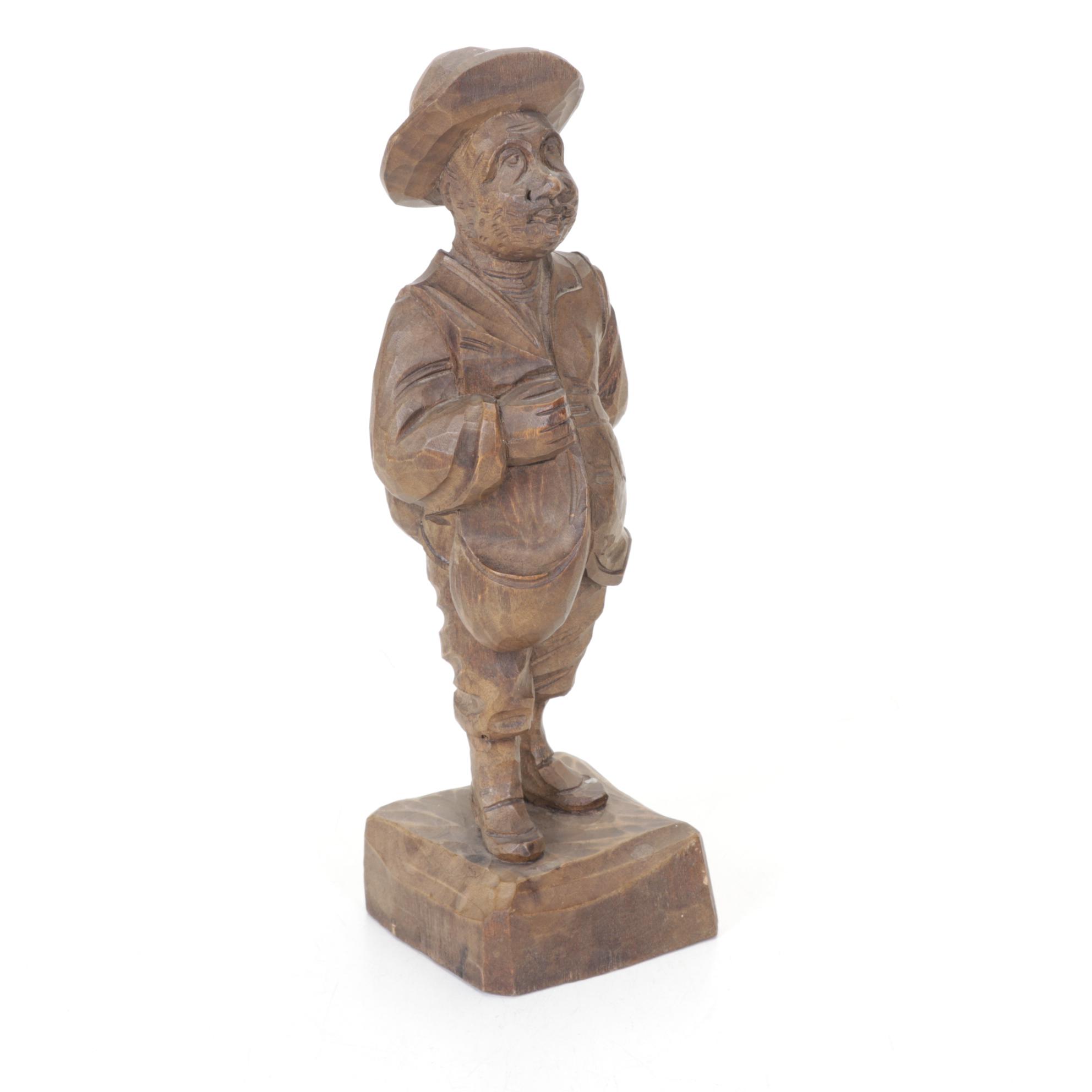 Carved Wood Don Quixote & Sancho Panza Figurines