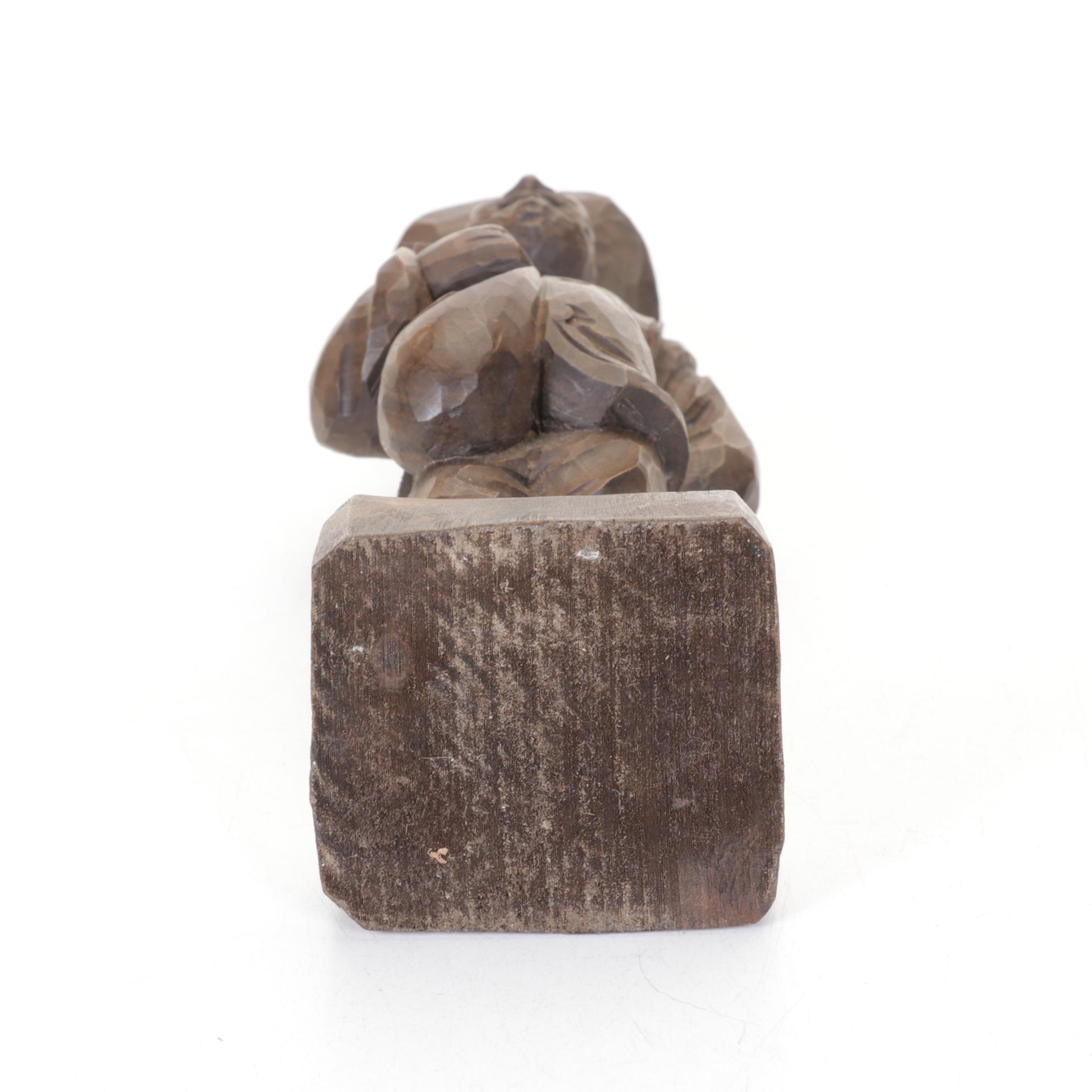 Carved Wood Don Quixote & Sancho Panza Figurines