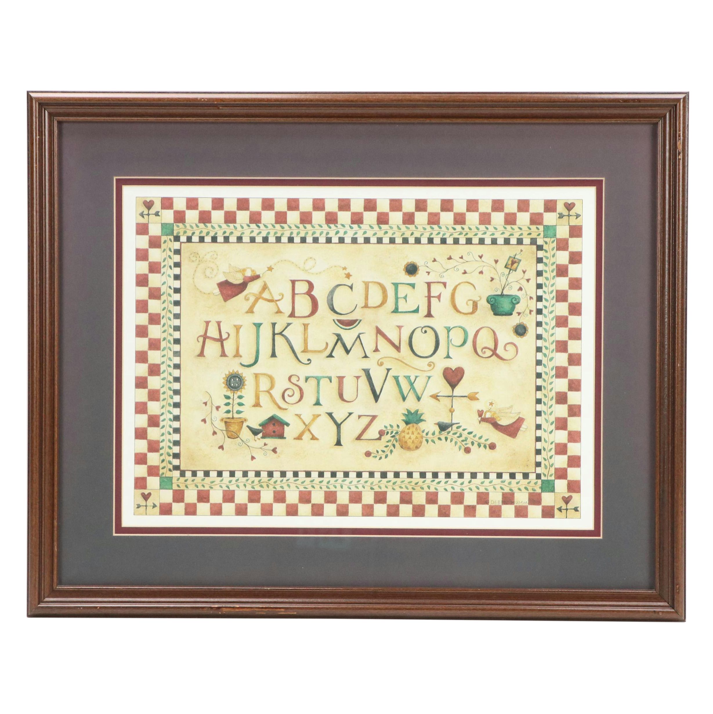 After Debbie Mumm Offset Lithograph of the Alphabet, Late 20th Century