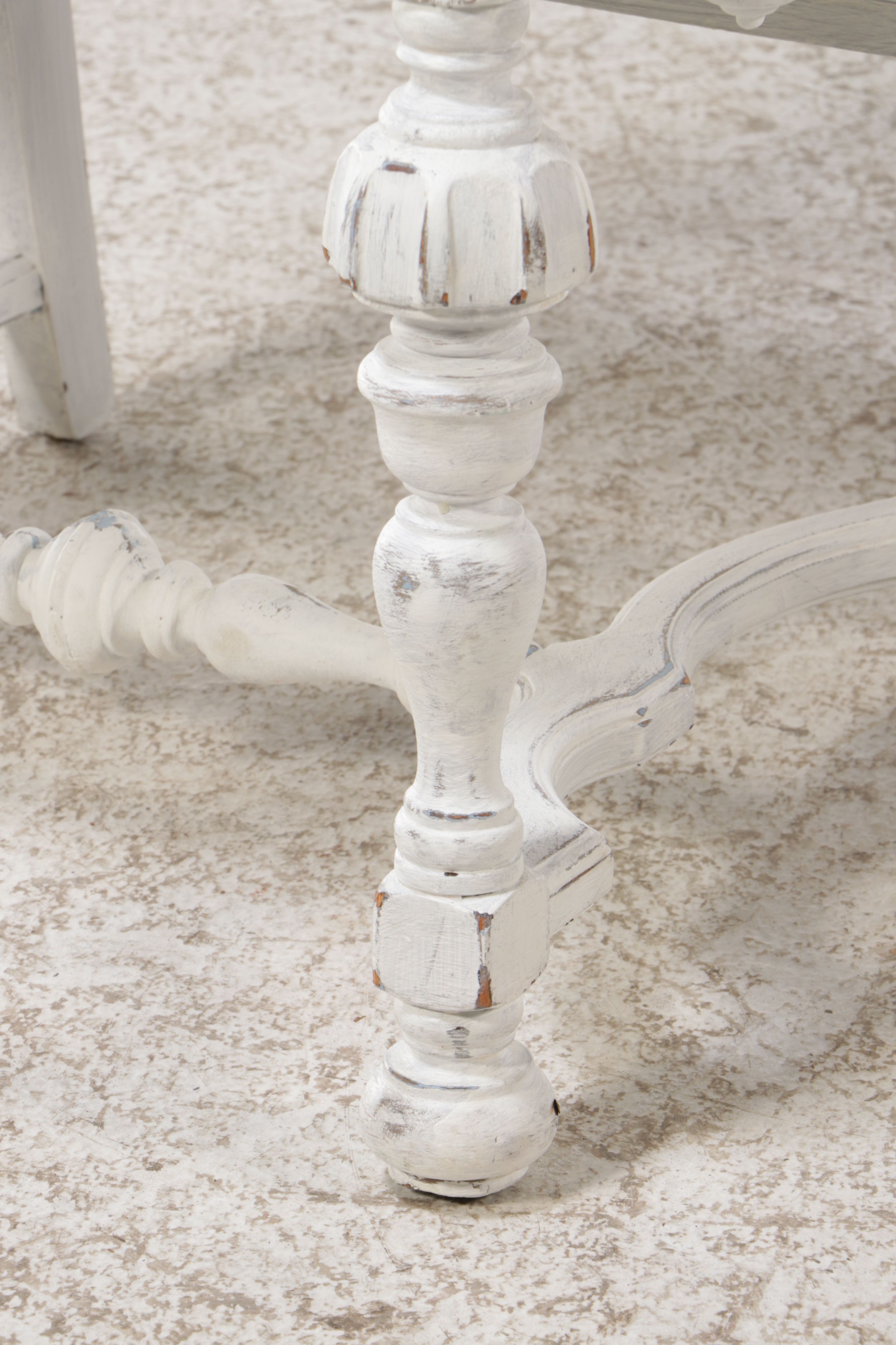 Jacobean Style White Painted Armchair, Early to Mid-20th Century