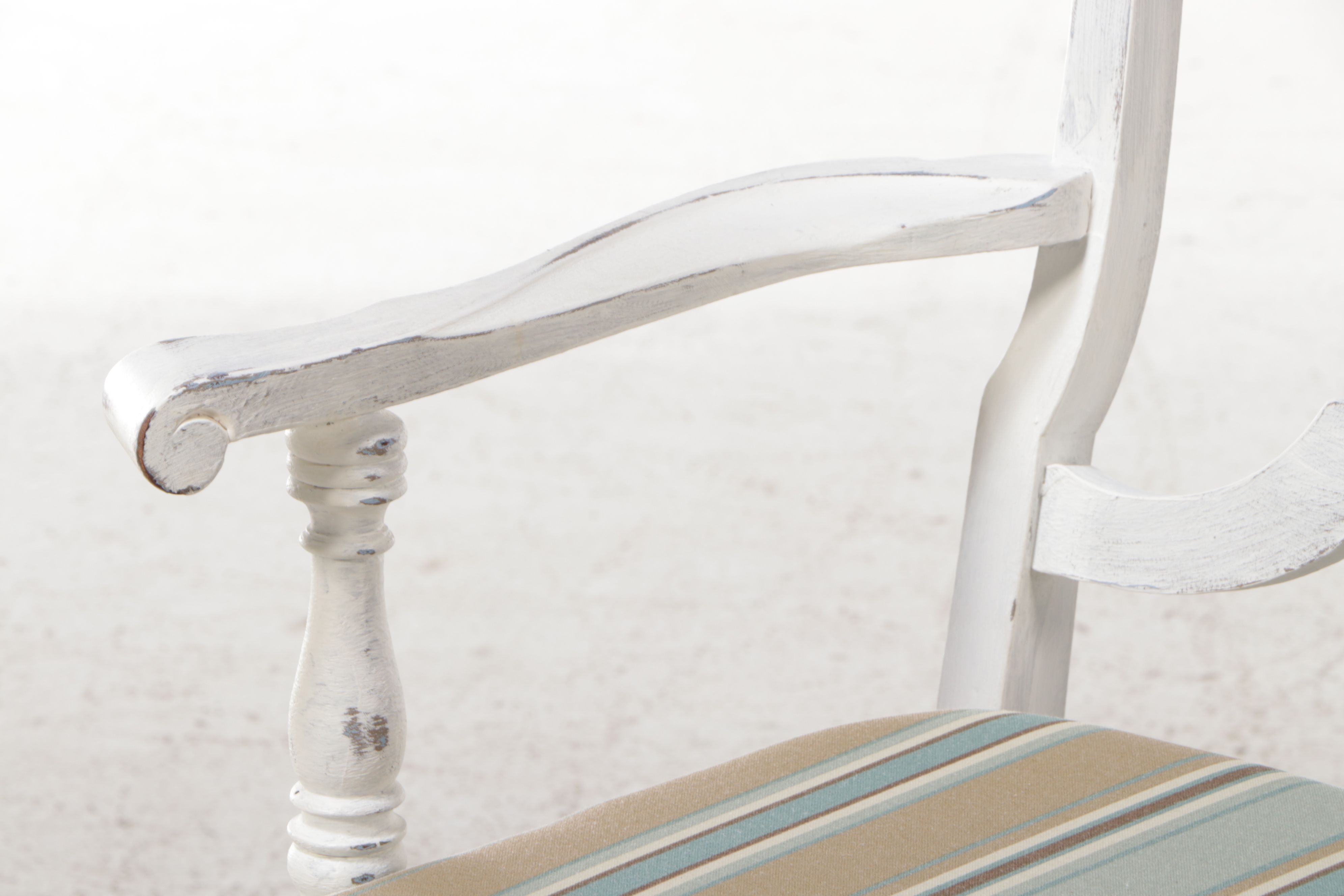 Jacobean Style White Painted Armchair, Early to Mid-20th Century