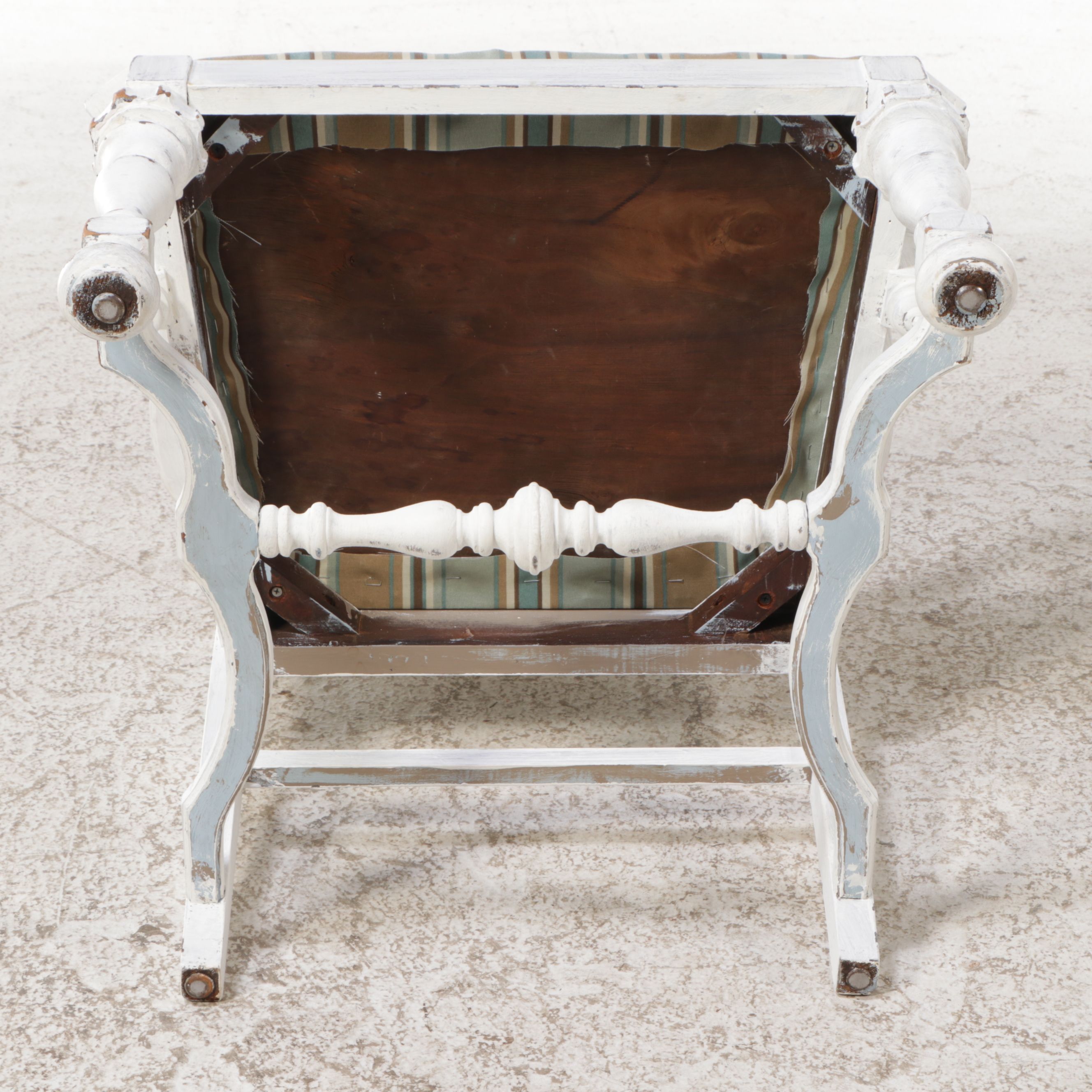 Jacobean Style White Painted Armchair, Early to Mid-20th Century