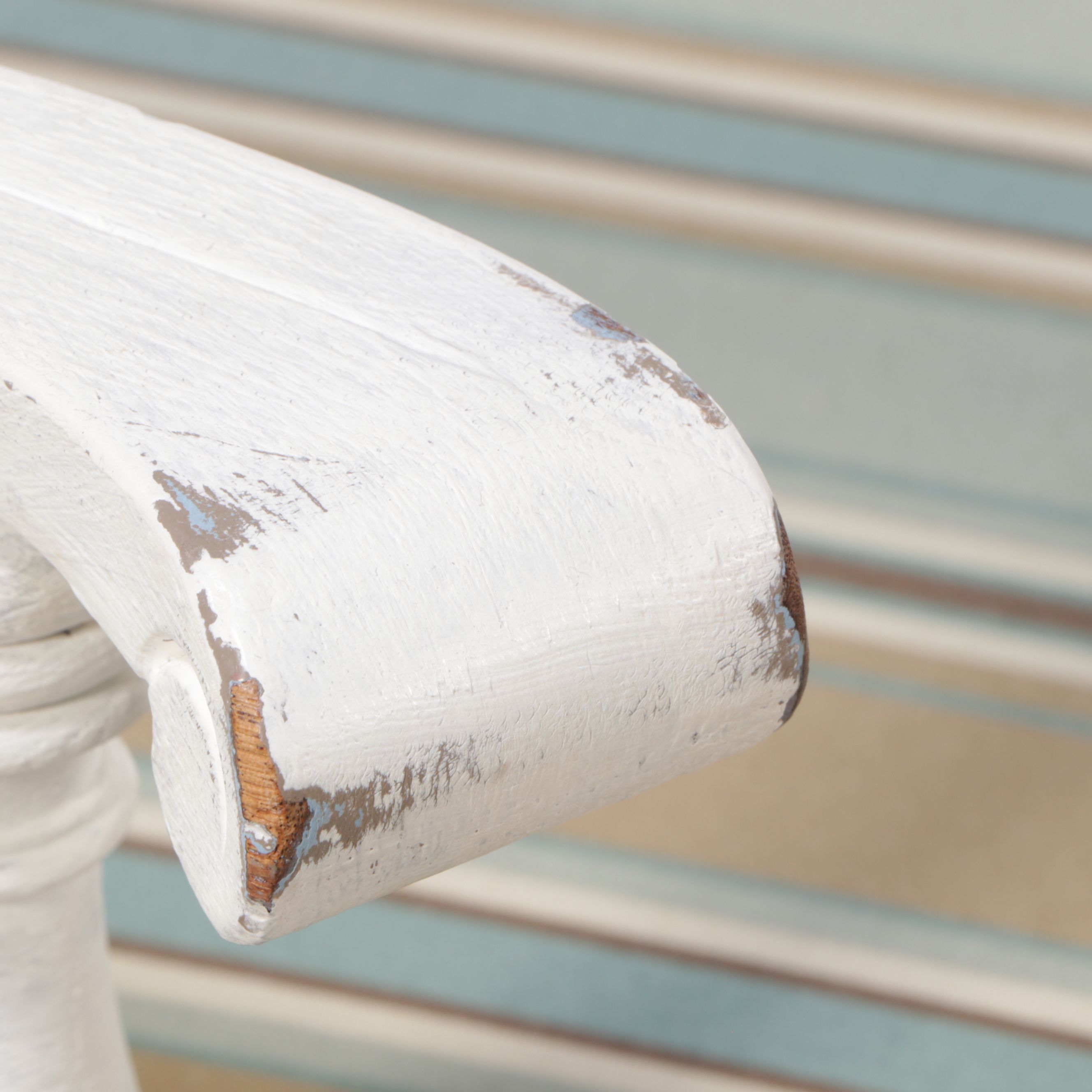 Jacobean Style White Painted Armchair, Early to Mid-20th Century