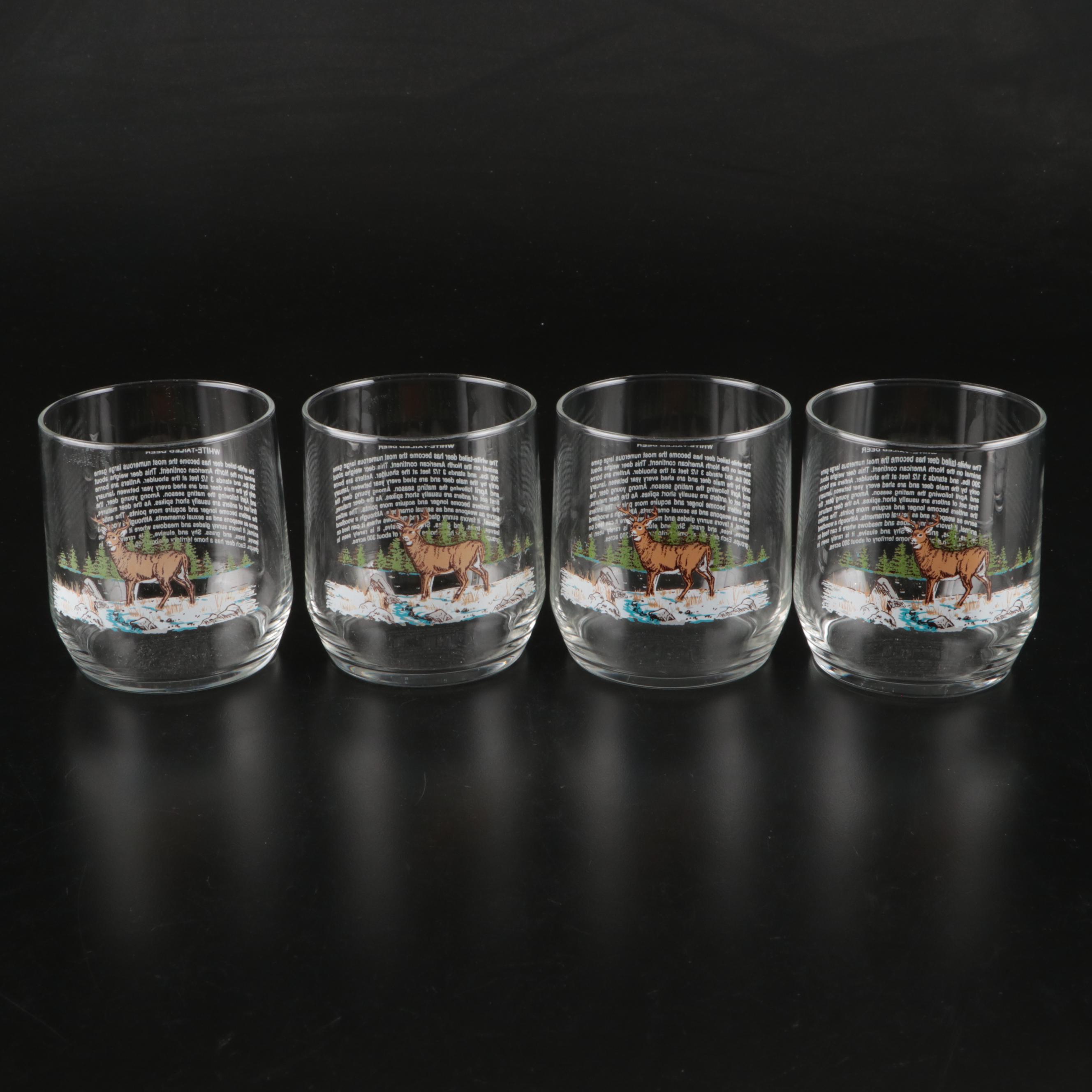 Libbey Sunoco North American Wildlife Old Fashioned Glasses, Late 20th C.