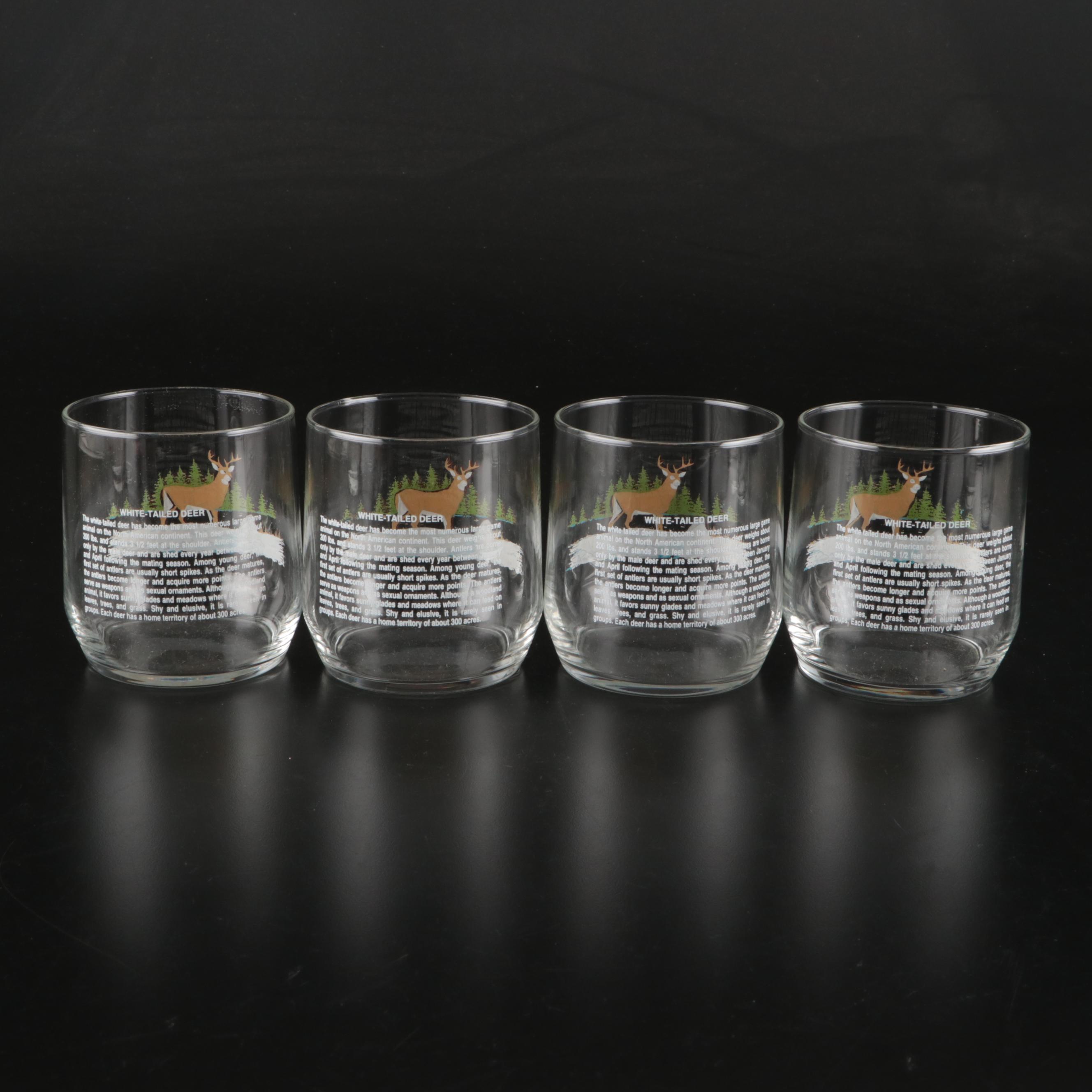 Libbey Sunoco North American Wildlife Old Fashioned Glasses, Late 20th C.