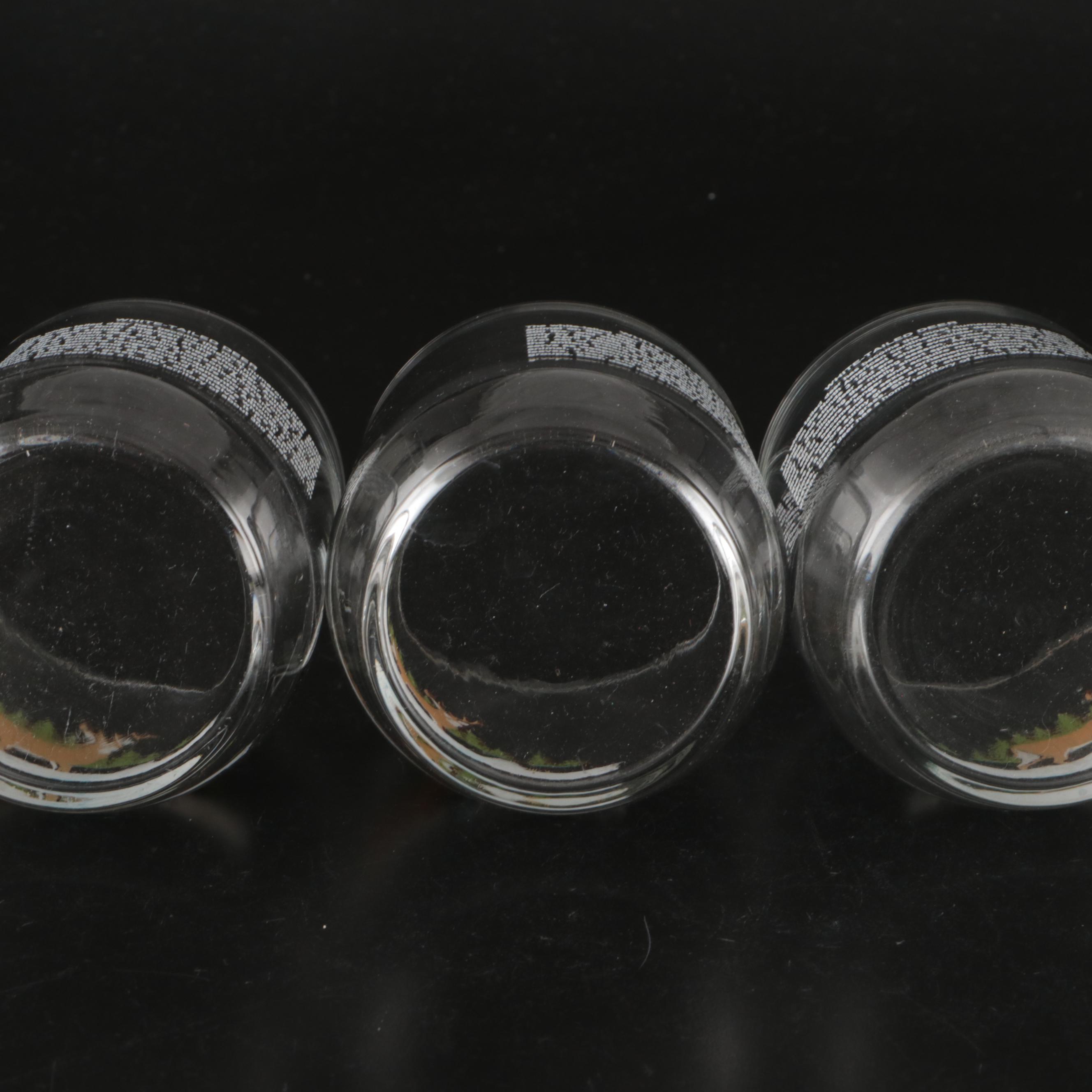 Libbey Sunoco North American Wildlife Old Fashioned Glasses, Late 20th C.