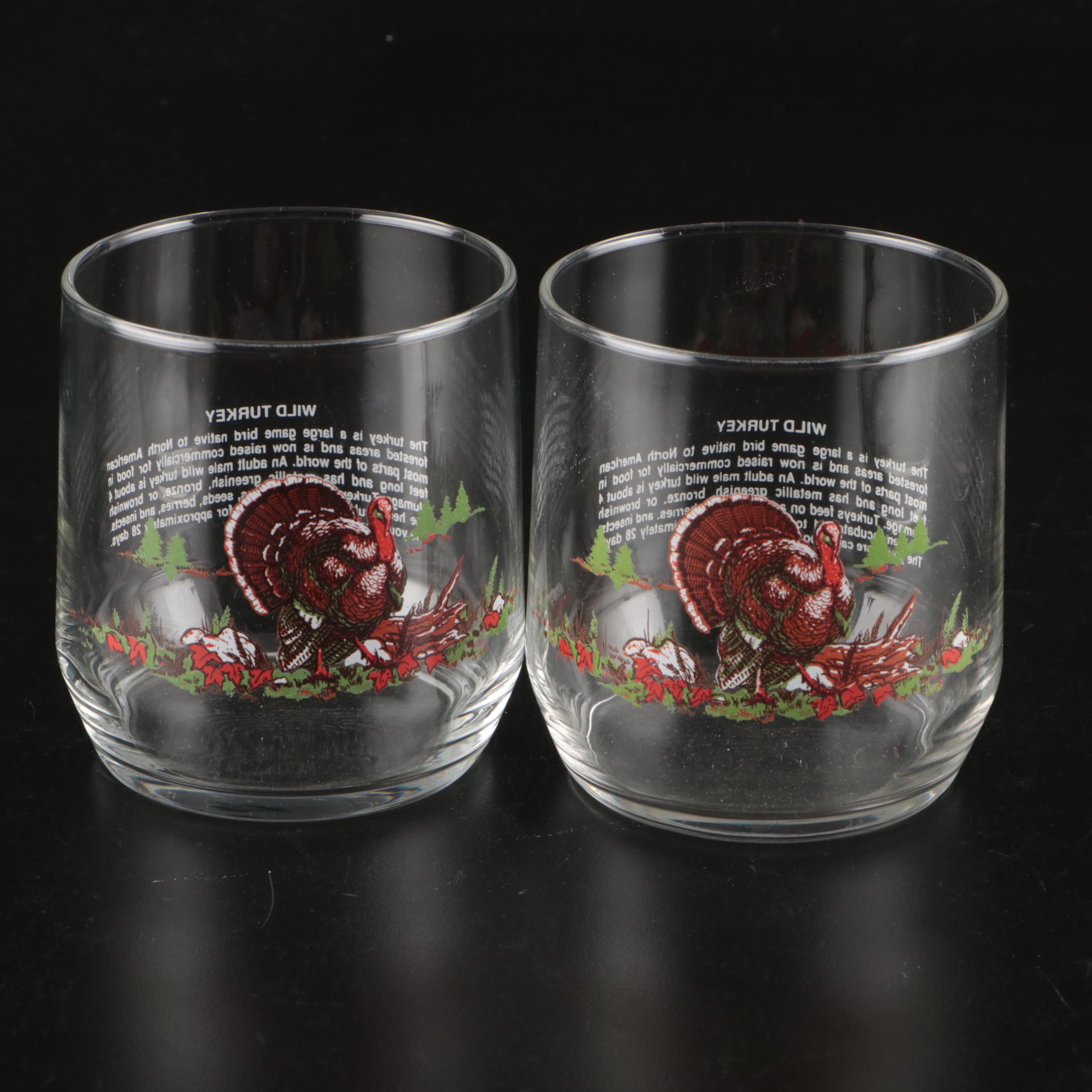 Libbey Sunoco North American Wildlife Old Fashioned Glasses, Late 20th C.