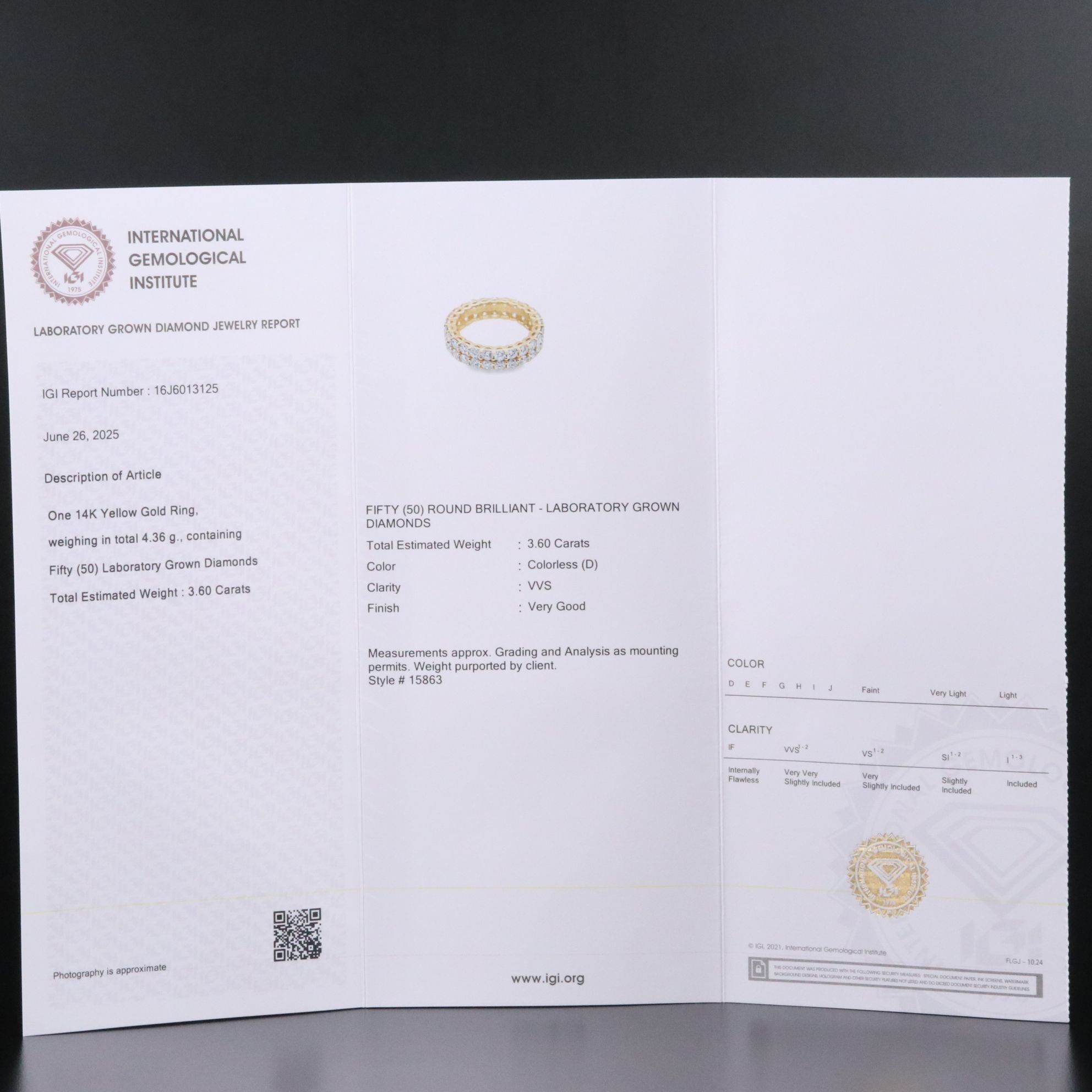 14K 3.60 CTW Lab Grown Diamond Eternity Band