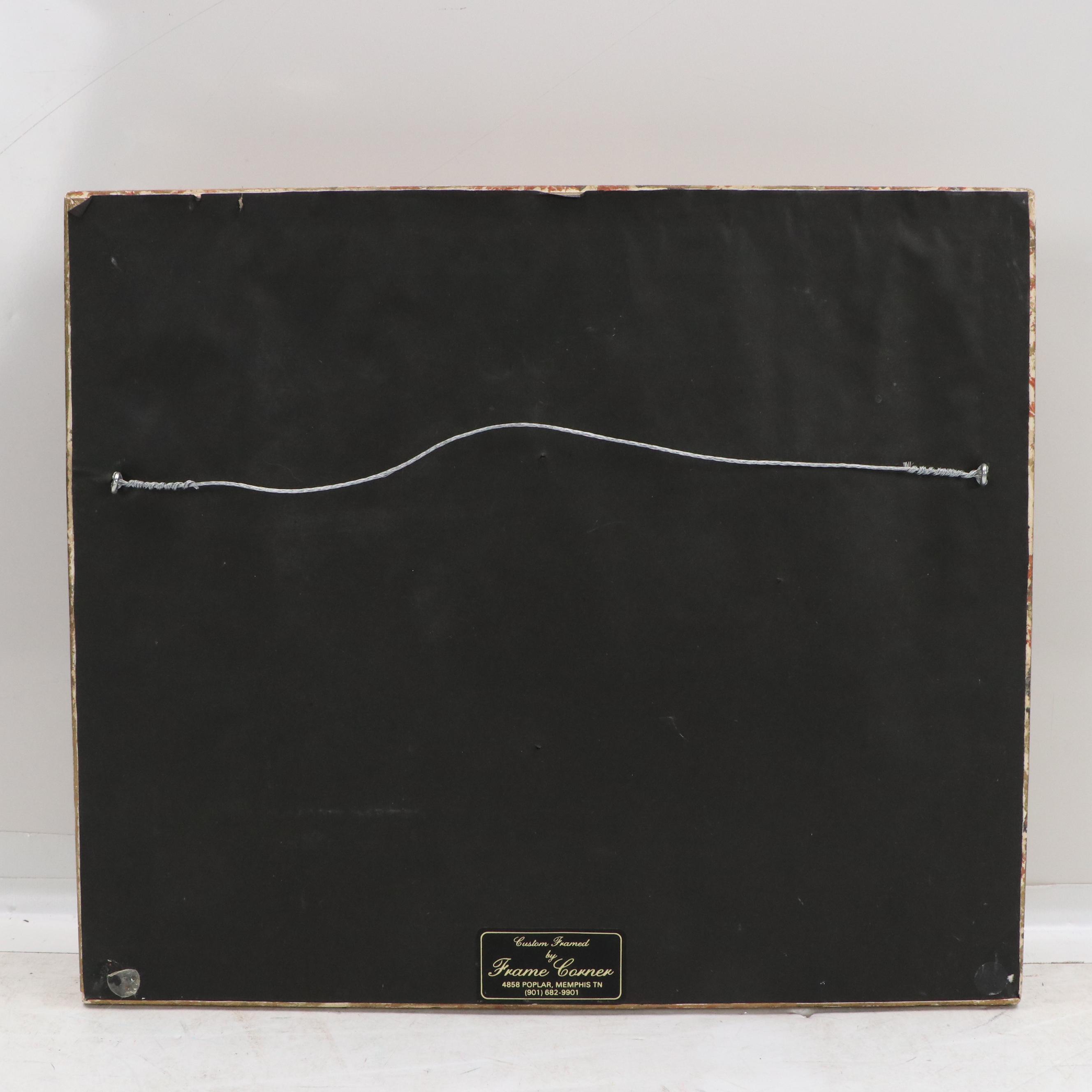 Impressionistic Floral Landscape Oil Painting, Mid-20th Century