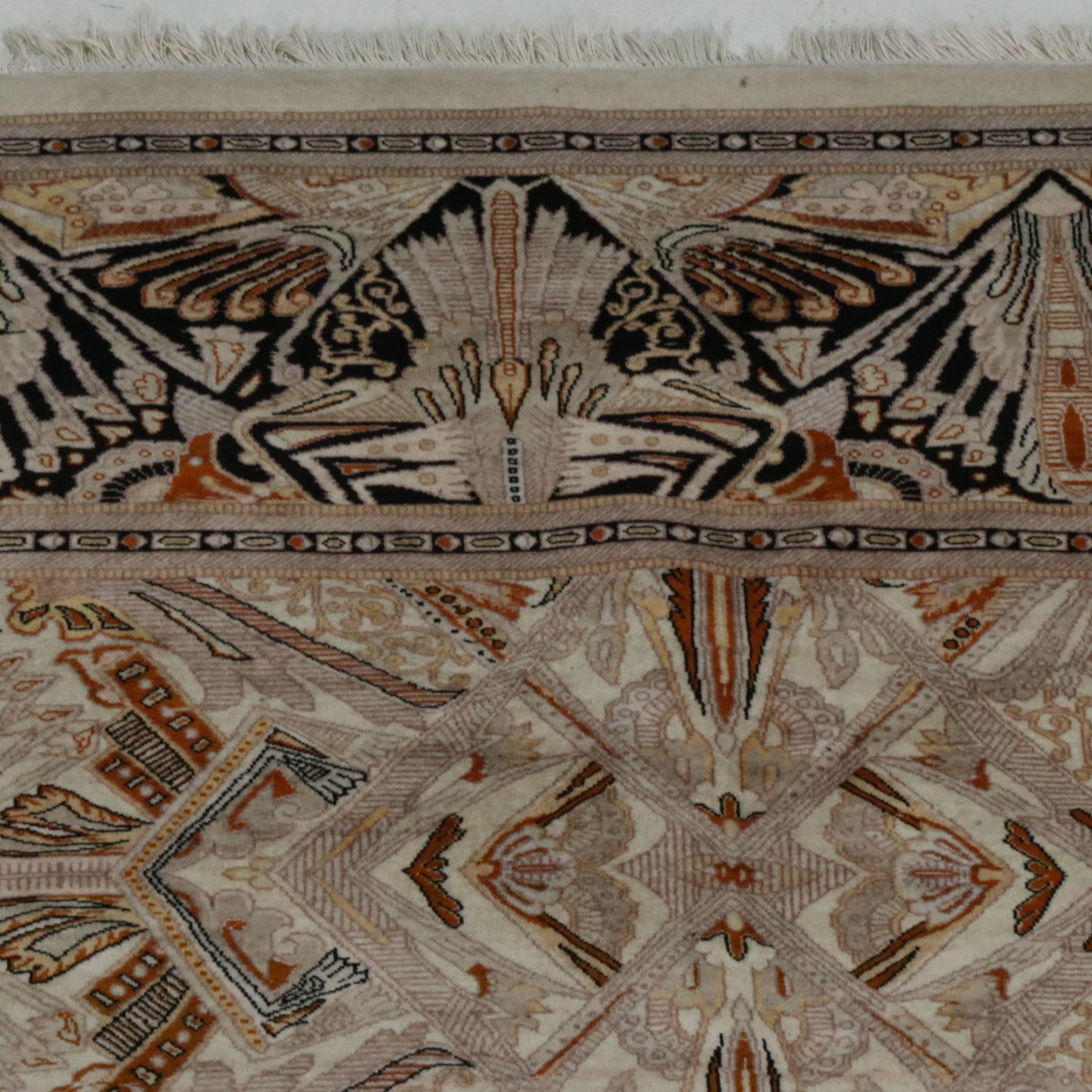 9' x 12'2 Hand-Knotted Pakistani Room-Sized Rug