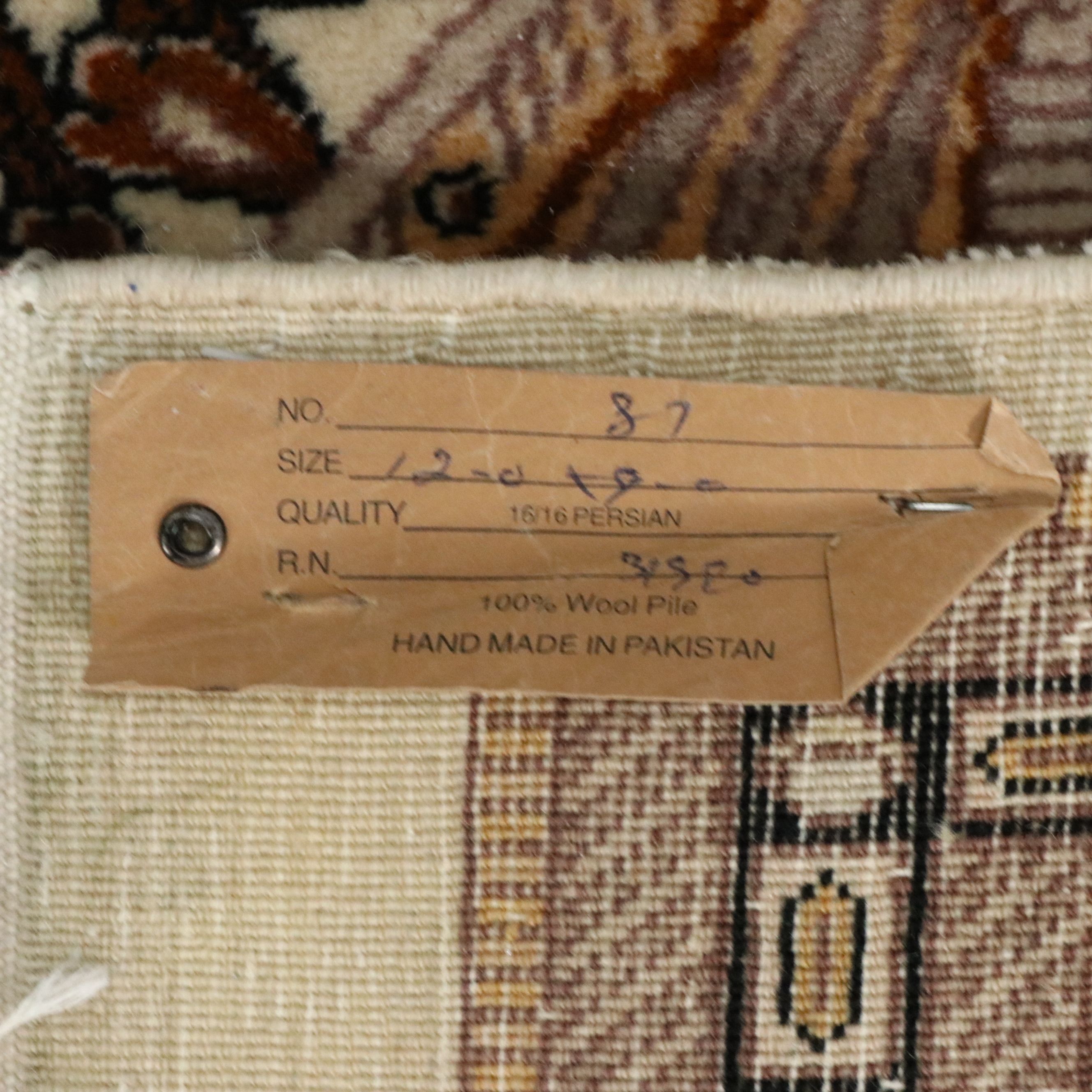 9' x 12'2 Hand-Knotted Pakistani Room-Sized Rug