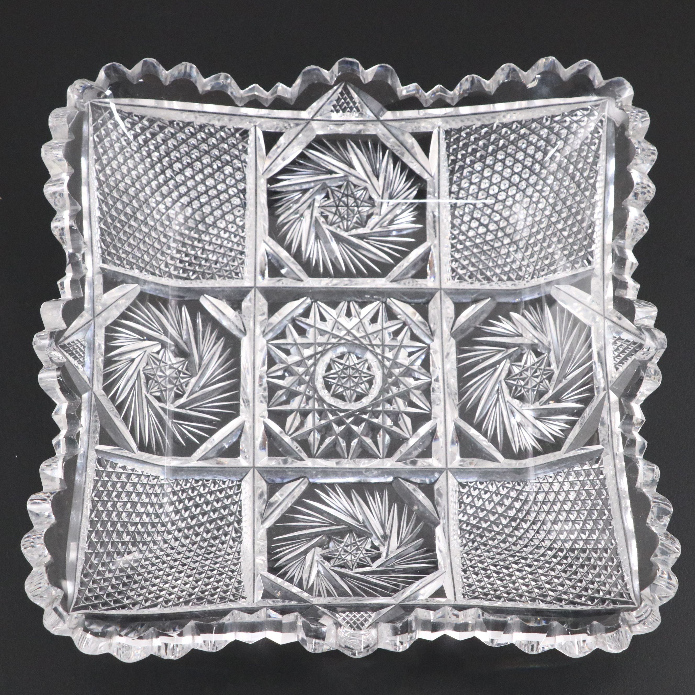 American Brilliant Style Cut Glass Nappy Bowls and Other Tableware, 20th C.