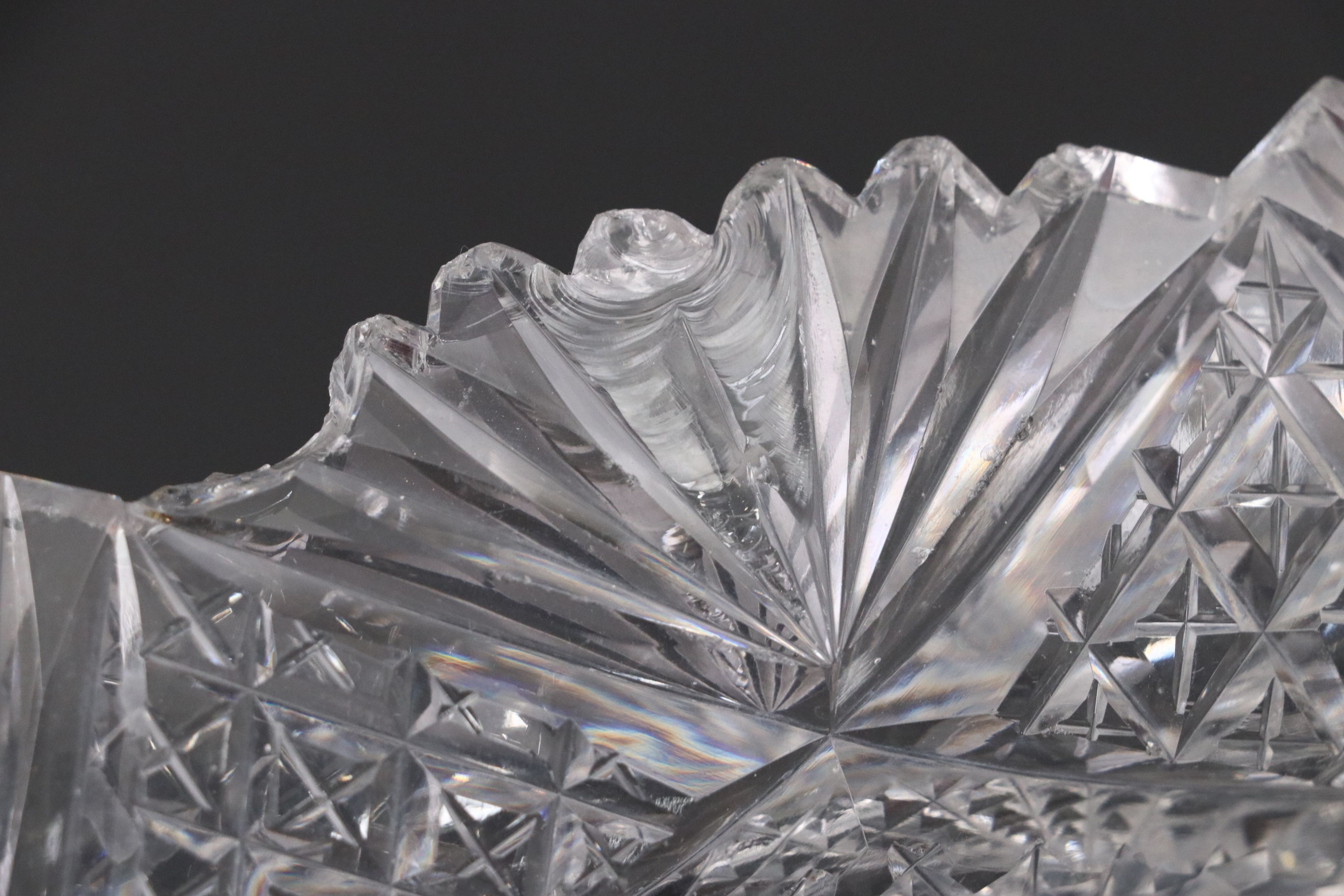 American Brilliant Style Cut Glass Nappy Bowls and Other Tableware, 20th C.