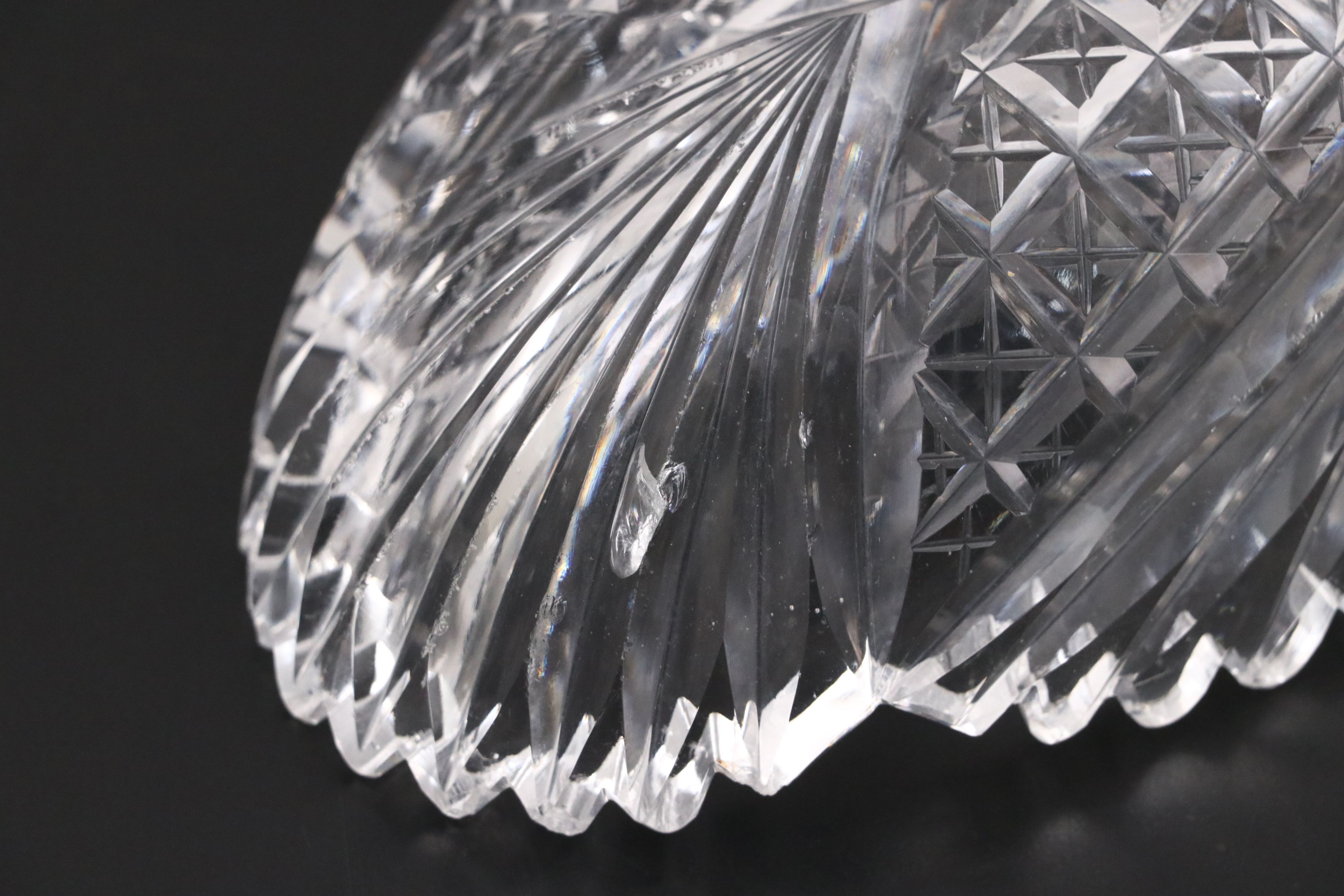 American Brilliant Style Cut Glass Nappy Bowls and Other Tableware, 20th C.