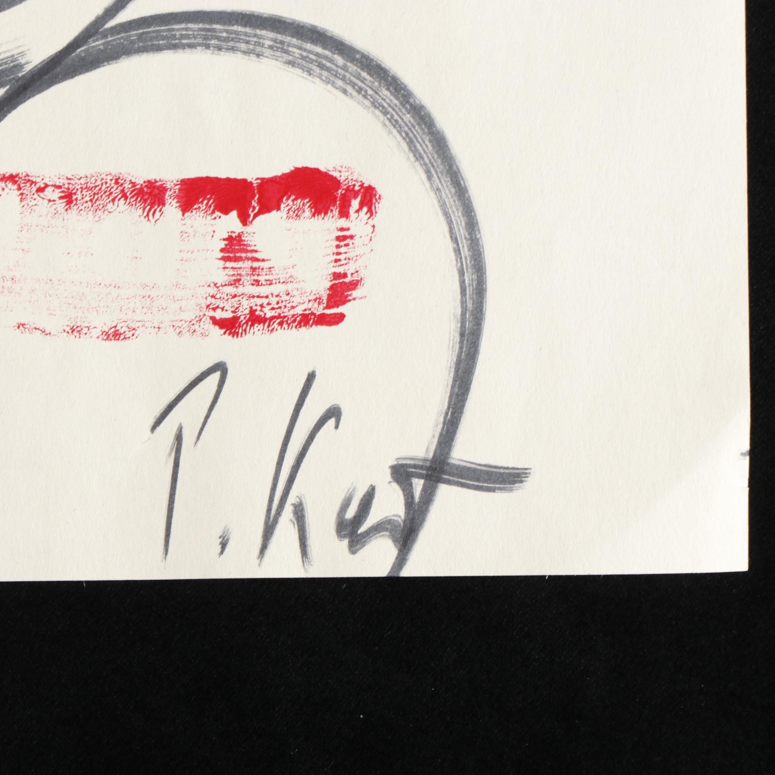 Peter Keil Abstract Acrylic Portrait Painting, Late 20th Century