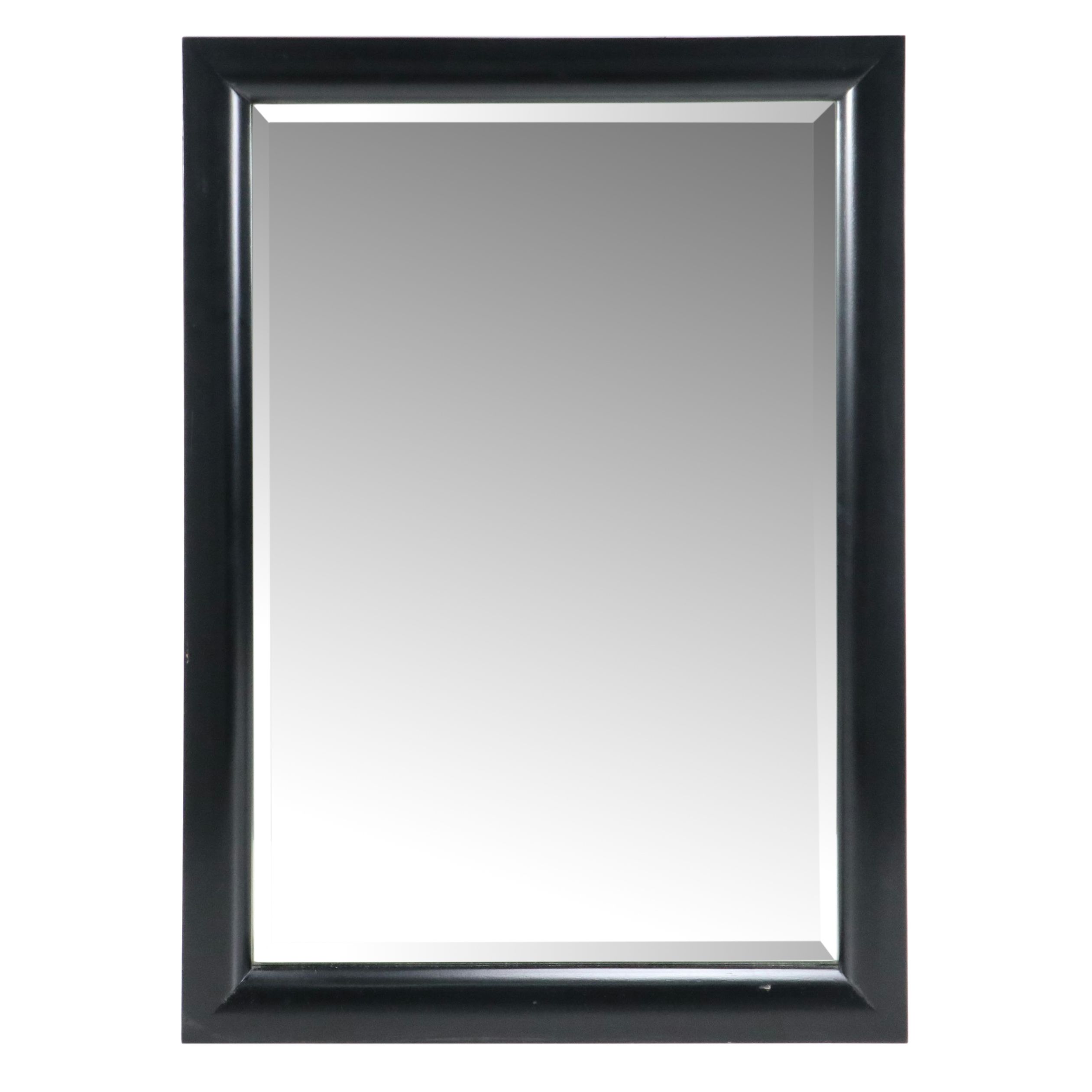 Contemporary Black-Painted Wood Framed Vanity Mirror