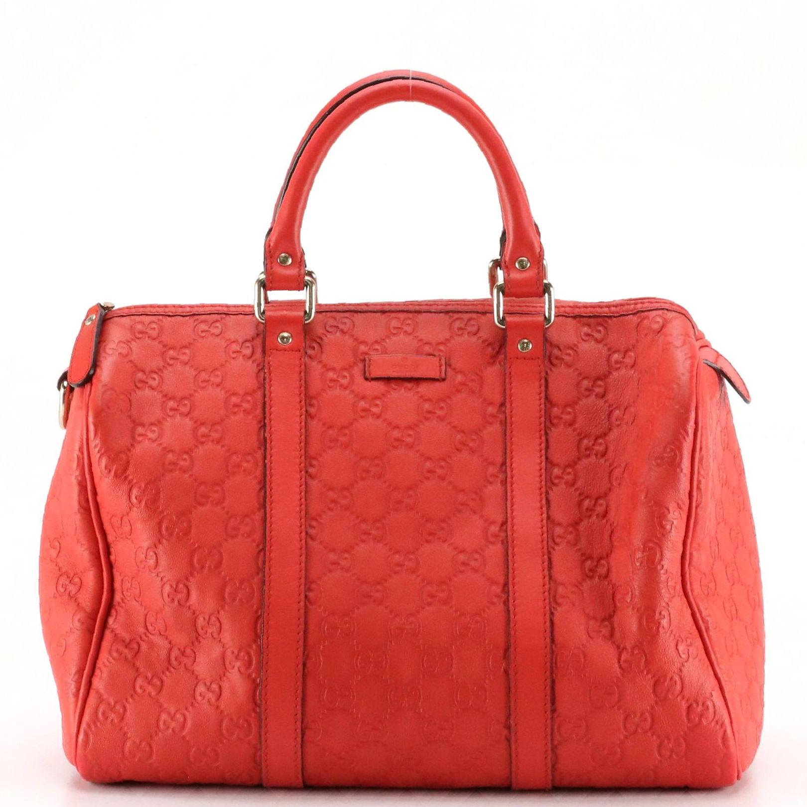 Gucci Joy Boston Bag in Red Guccissima Calfskin and Smooth Leather
