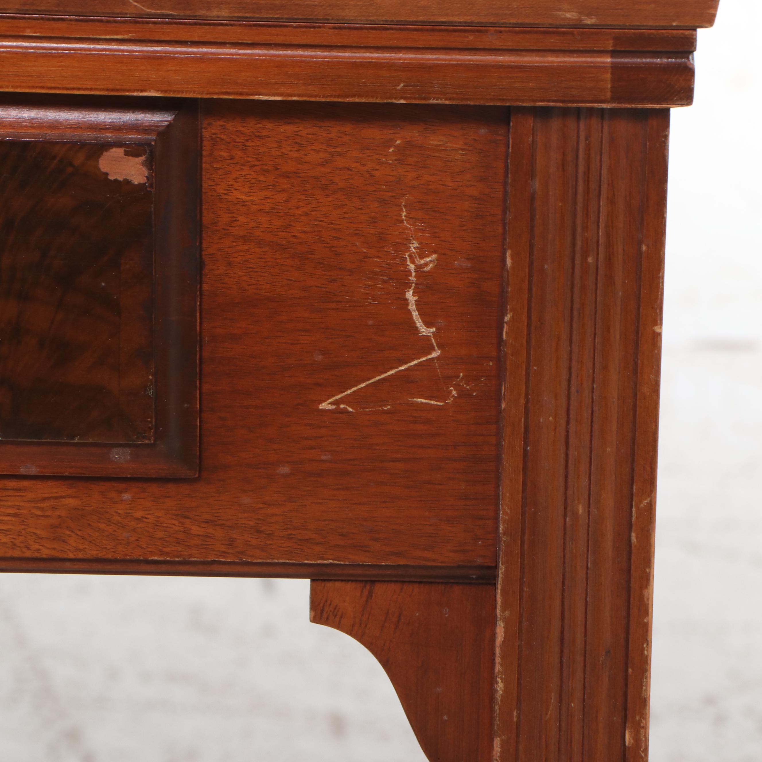 Sheraton Style Mahogany Sewing Machine Cabinet, Mid-20th Century