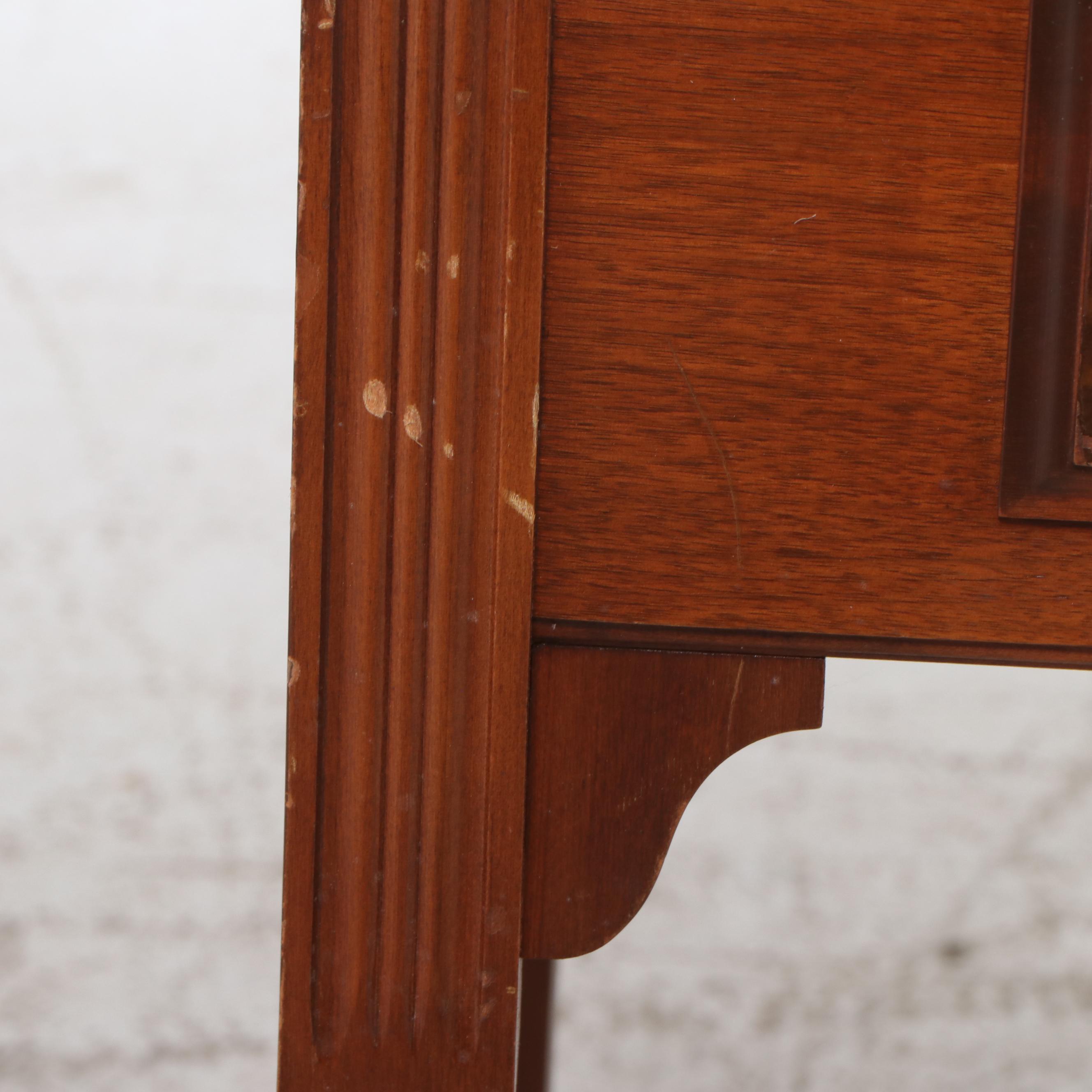 Sheraton Style Mahogany Sewing Machine Cabinet, Mid-20th Century