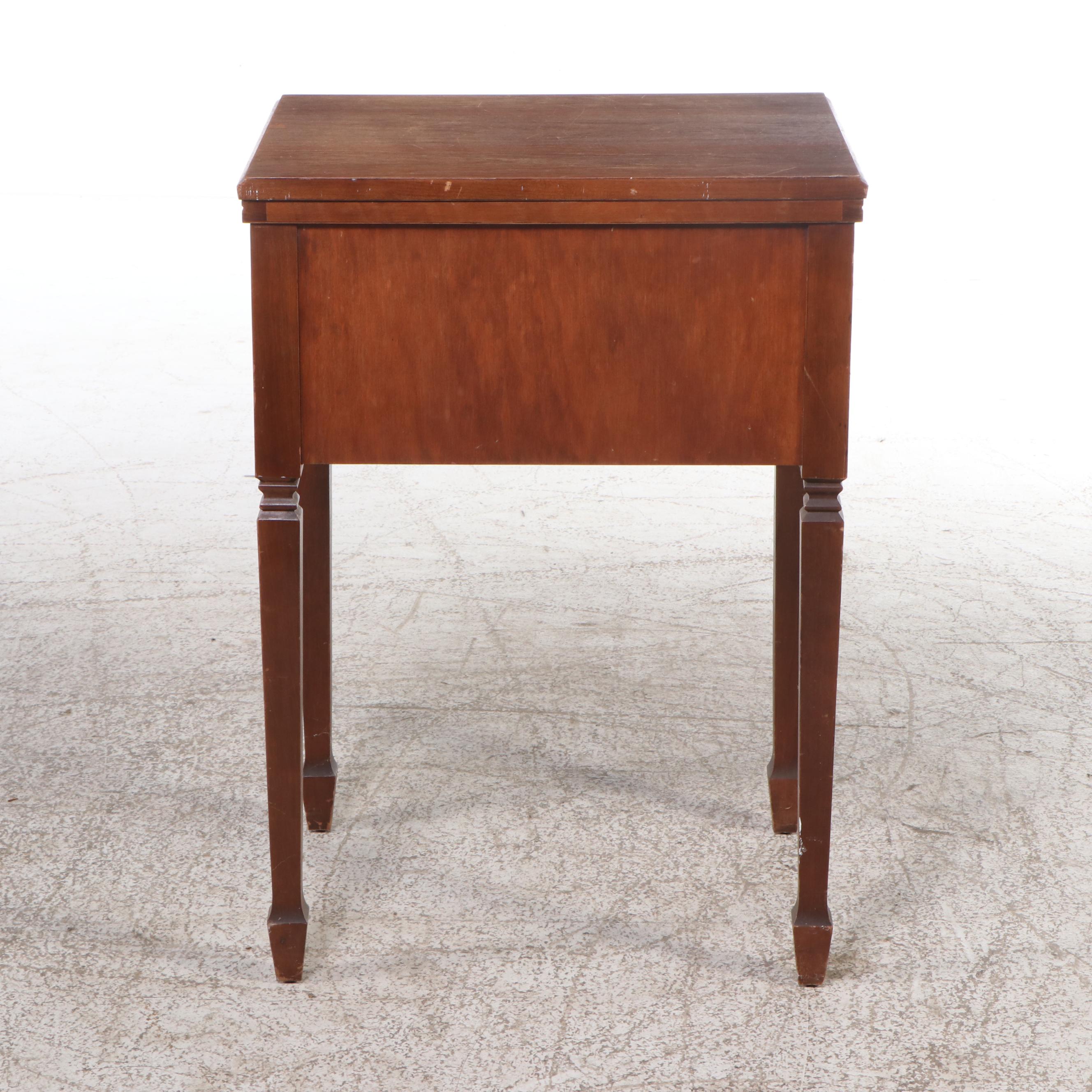Sheraton Style Mahogany Sewing Machine Cabinet, Mid-20th Century