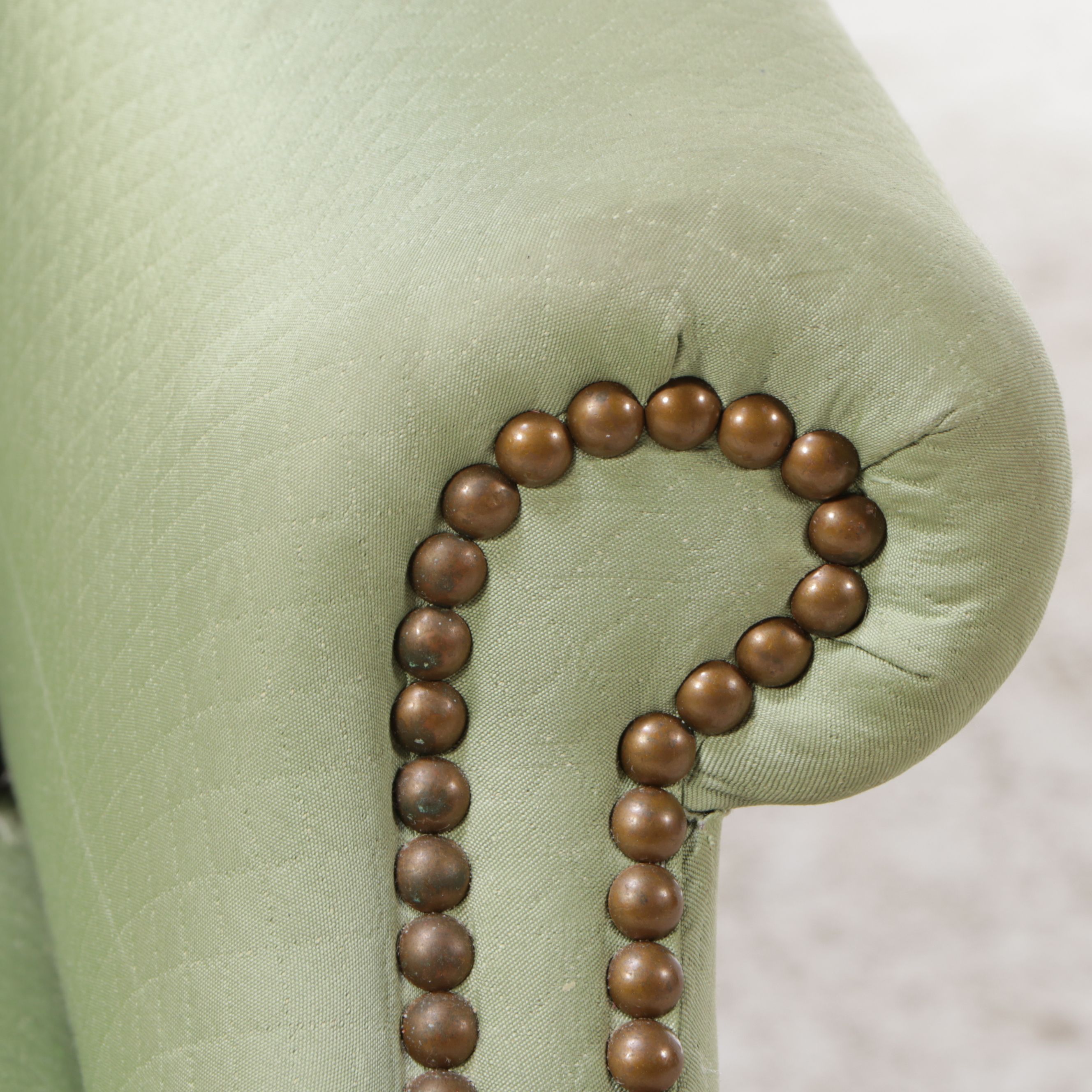Pair of Chippendale Style Custom Upholstered Armchairs on Casters, Late 20th C.