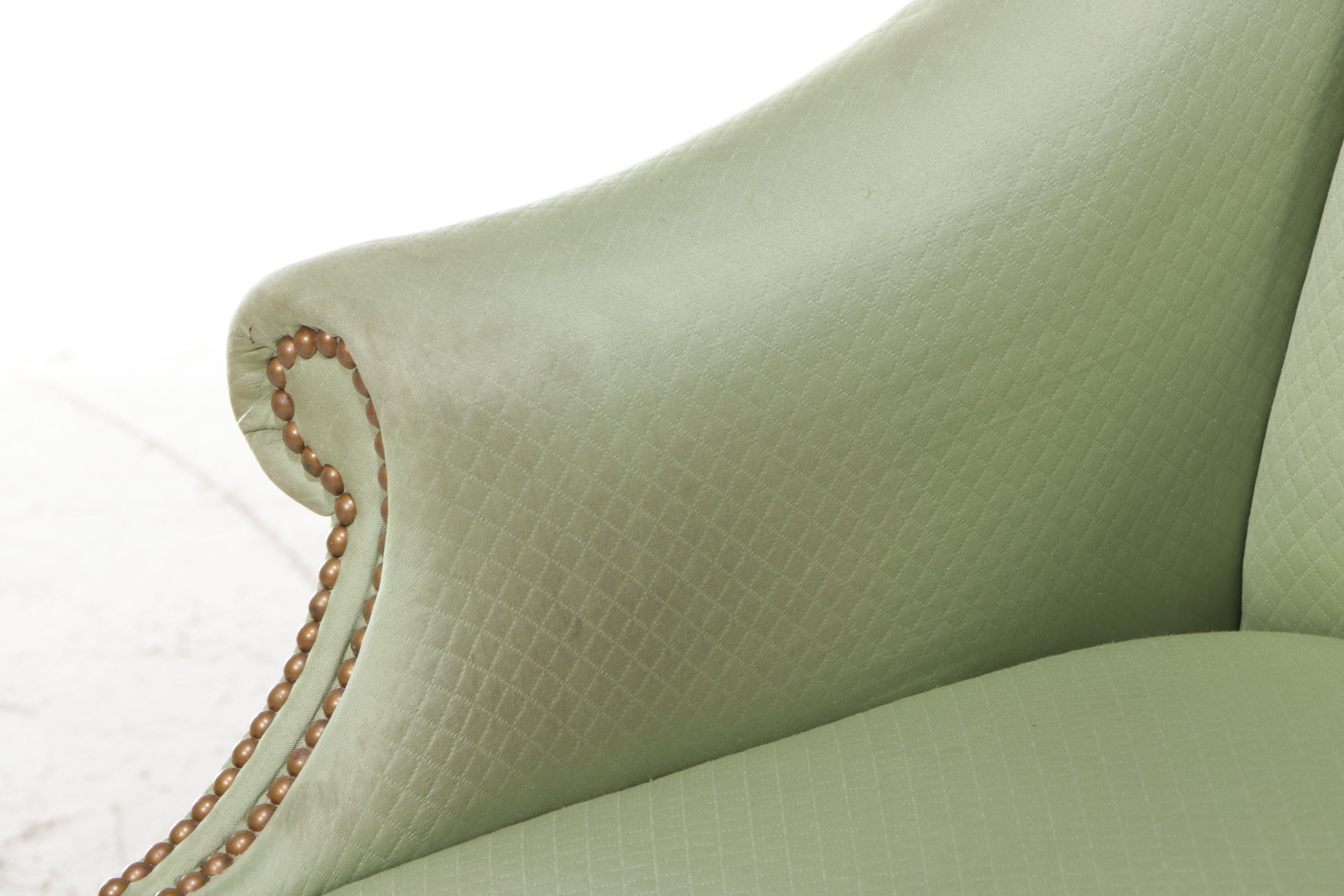 Pair of Chippendale Style Custom Upholstered Armchairs on Casters, Late 20th C.