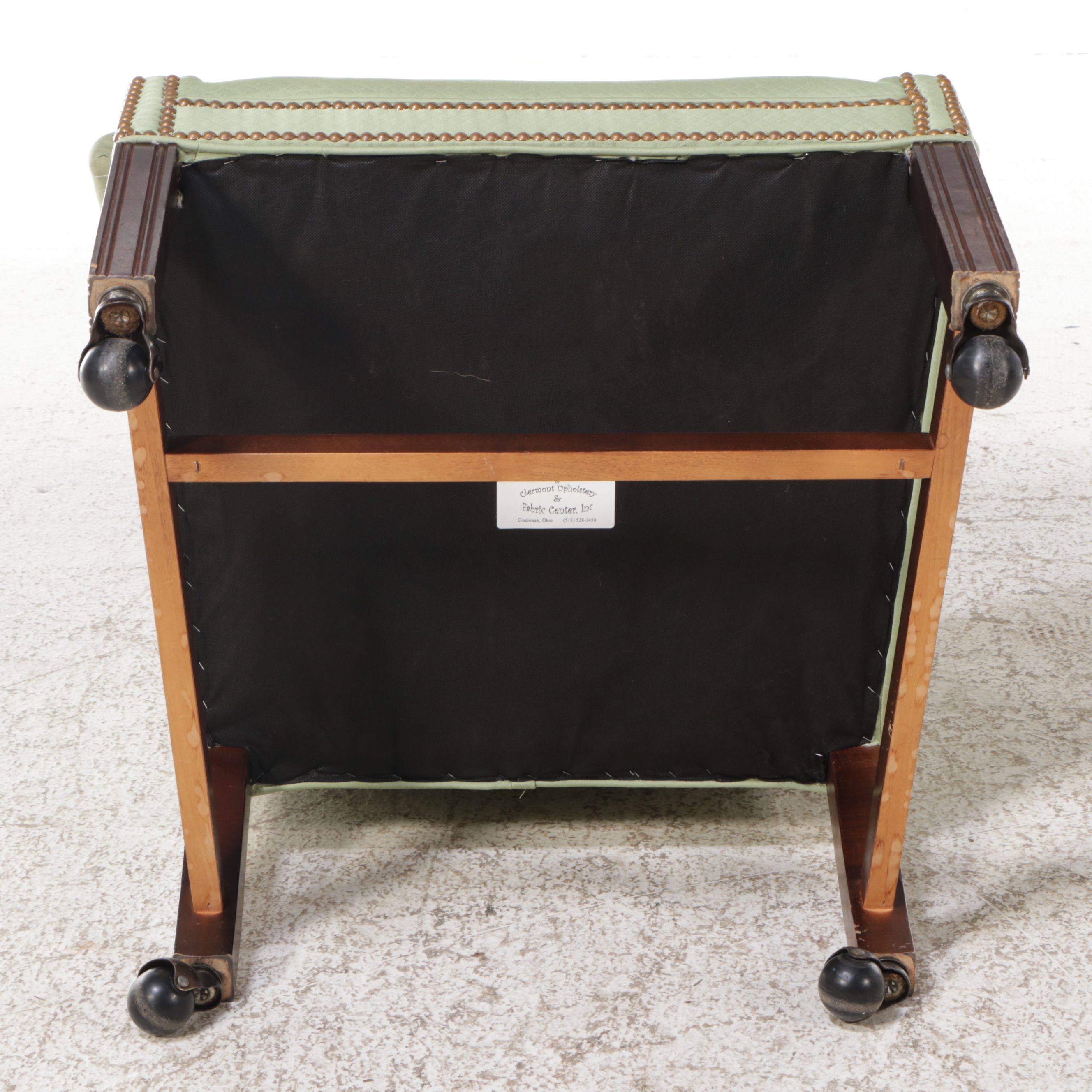 Pair of Chippendale Style Custom Upholstered Armchairs on Casters, Late 20th C.