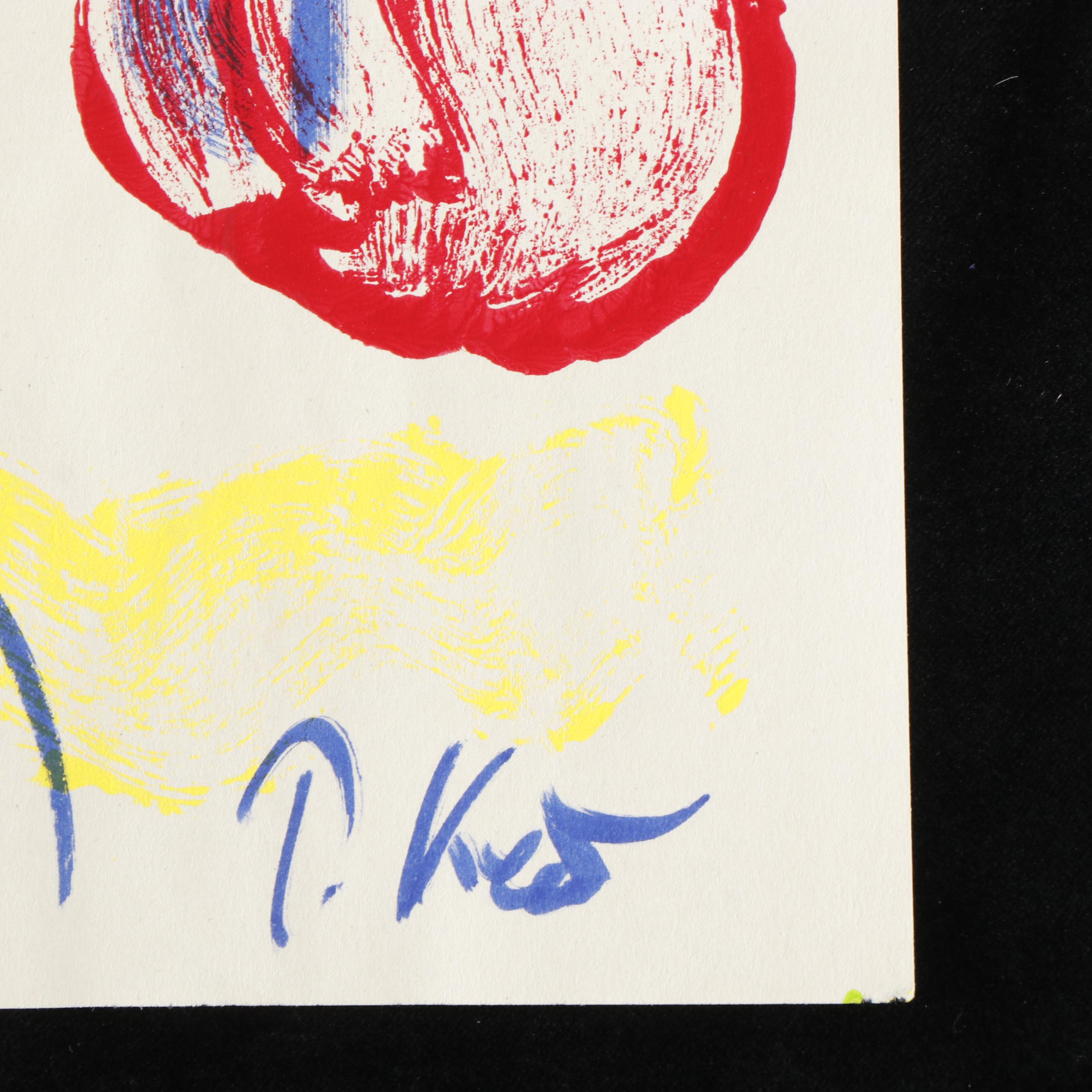 Peter Keil Abstract Acrylic Portrait Painting, Late 20th Century